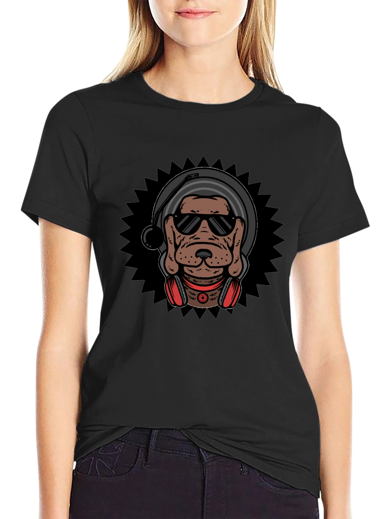 DJ Dog Graphic Tee - Cool Canine Style