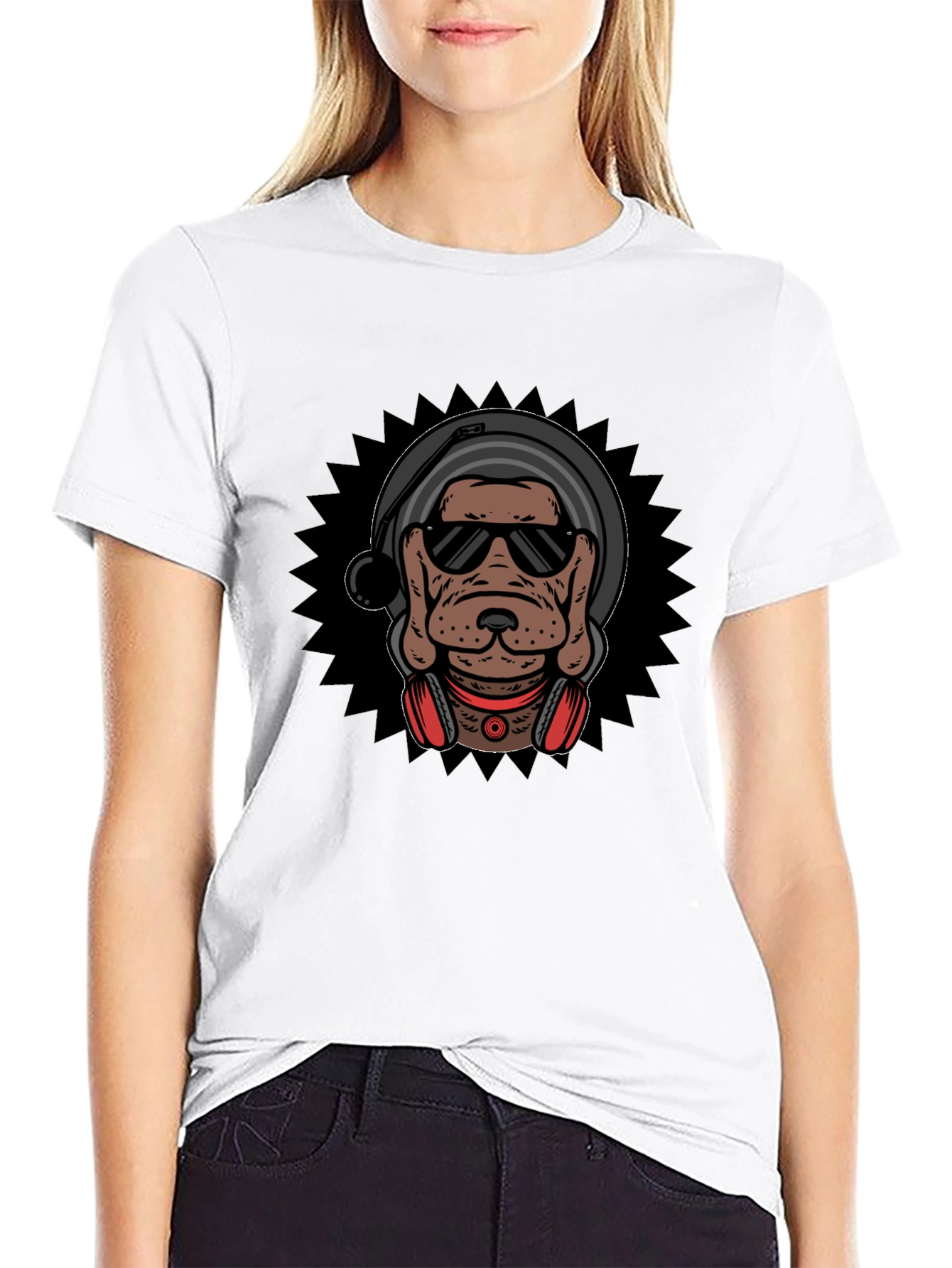 DJ Dog Graphic Tee - Cool Canine Style