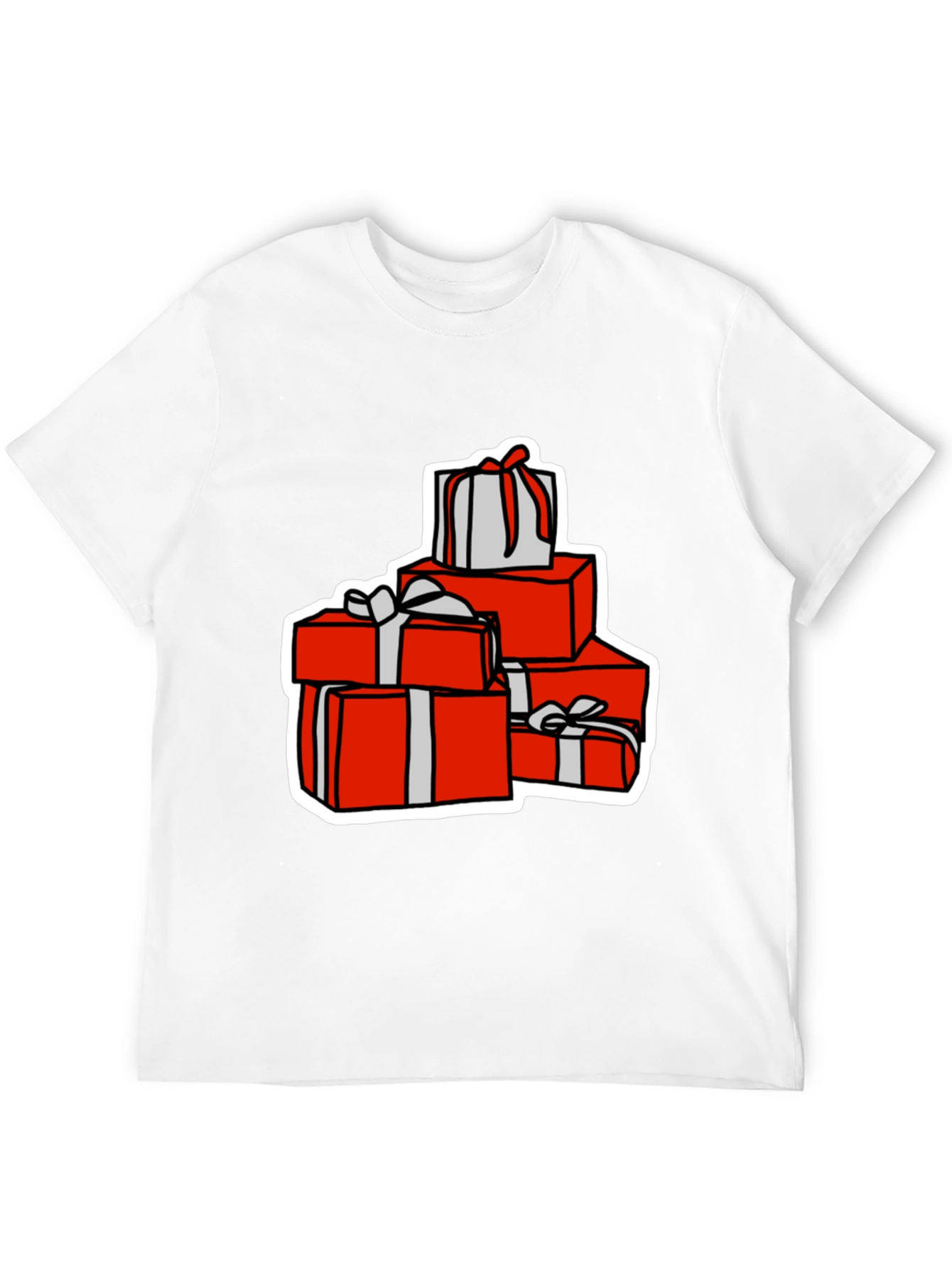Festive Gift Stack Graphic Tee - Holiday Cheer