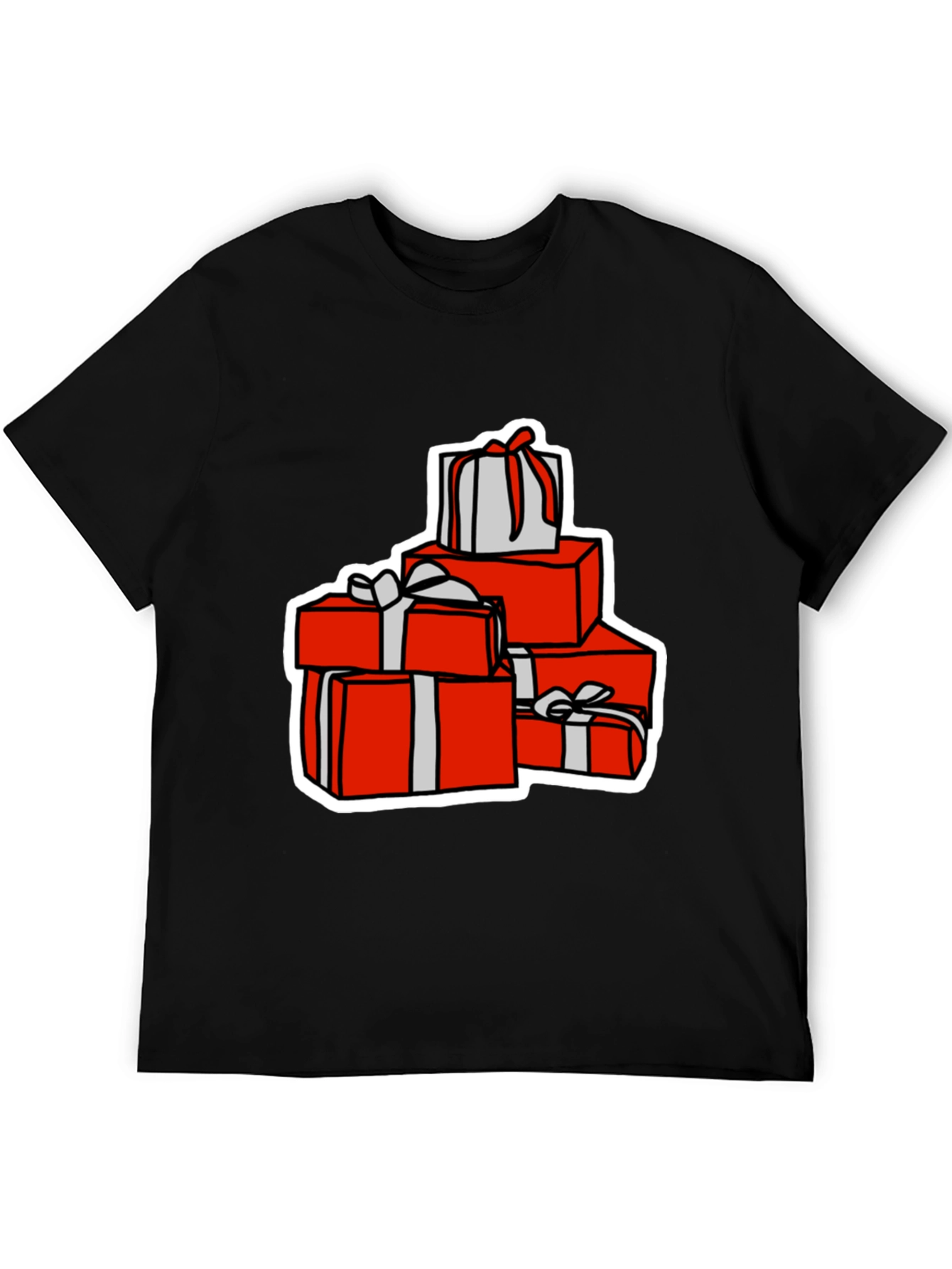 Festive Gift Stack Graphic Tee - Holiday Cheer