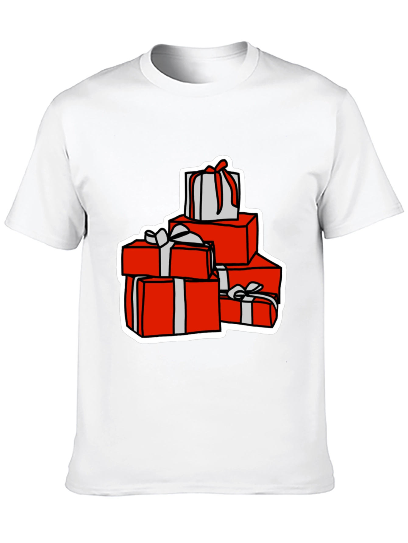 Festive Gift Stack Graphic Tee - Holiday Cheer