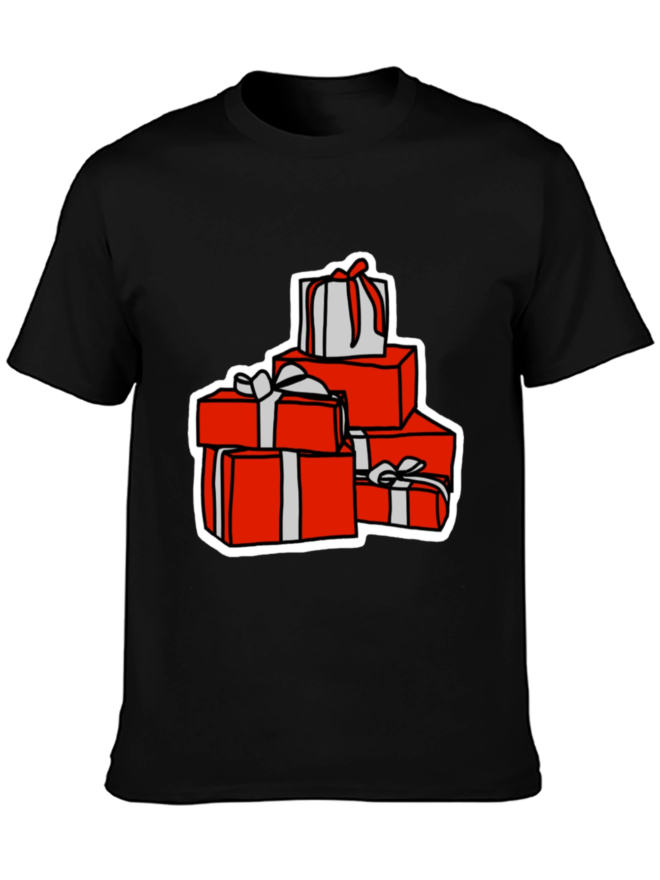 Festive Gift Stack Graphic Tee - Holiday Cheer