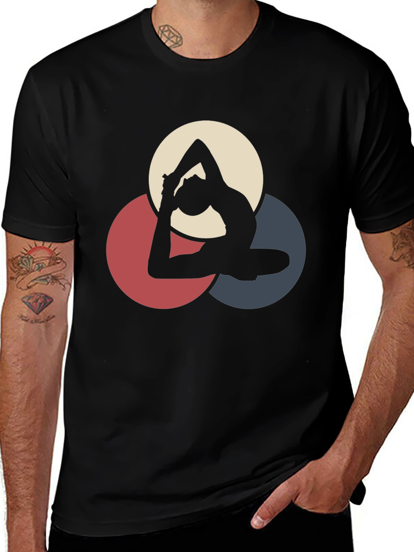 Yoga Pose Graphic Black T-Shirt