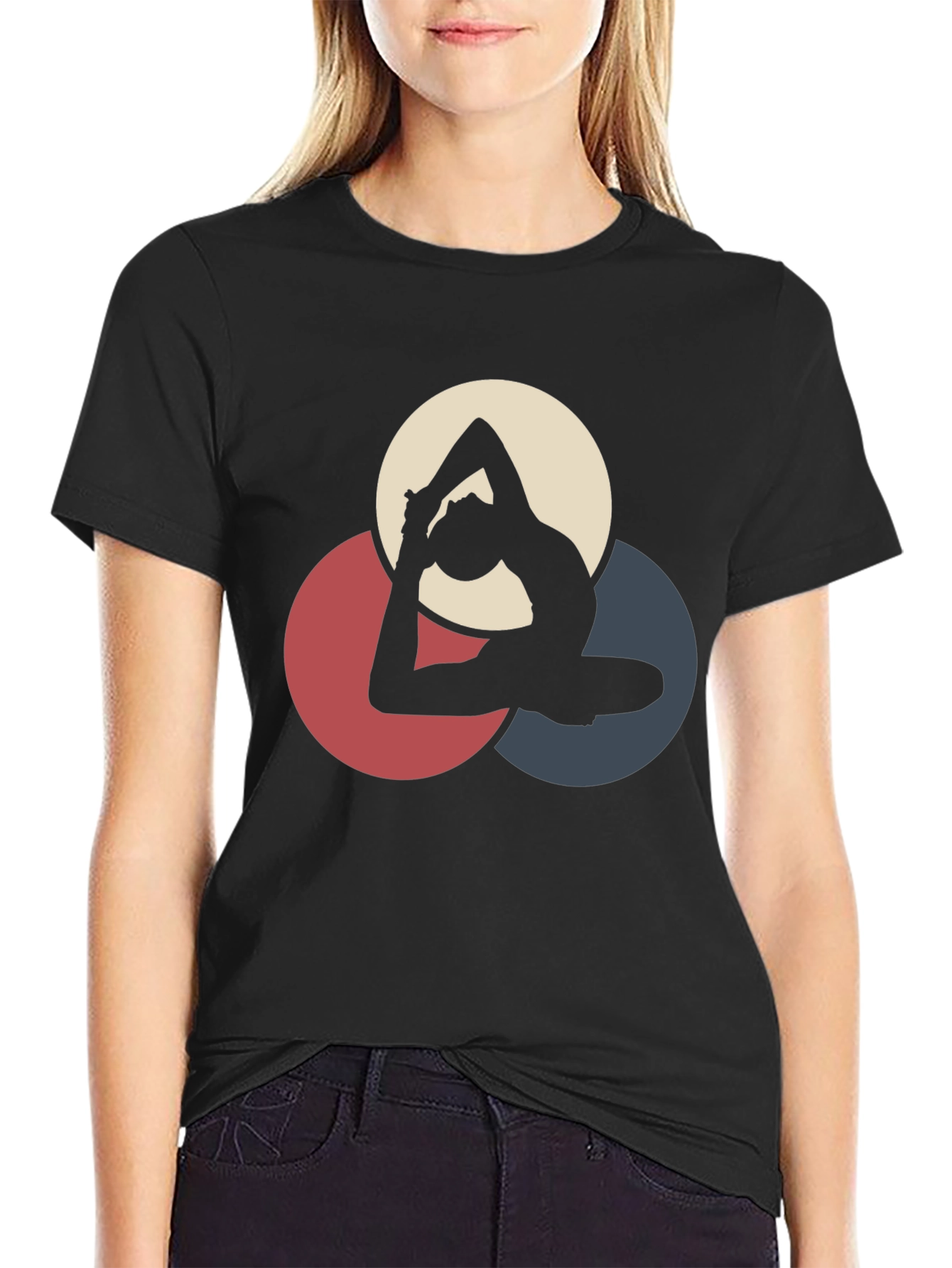 Yoga Pose Graphic Black T-Shirt