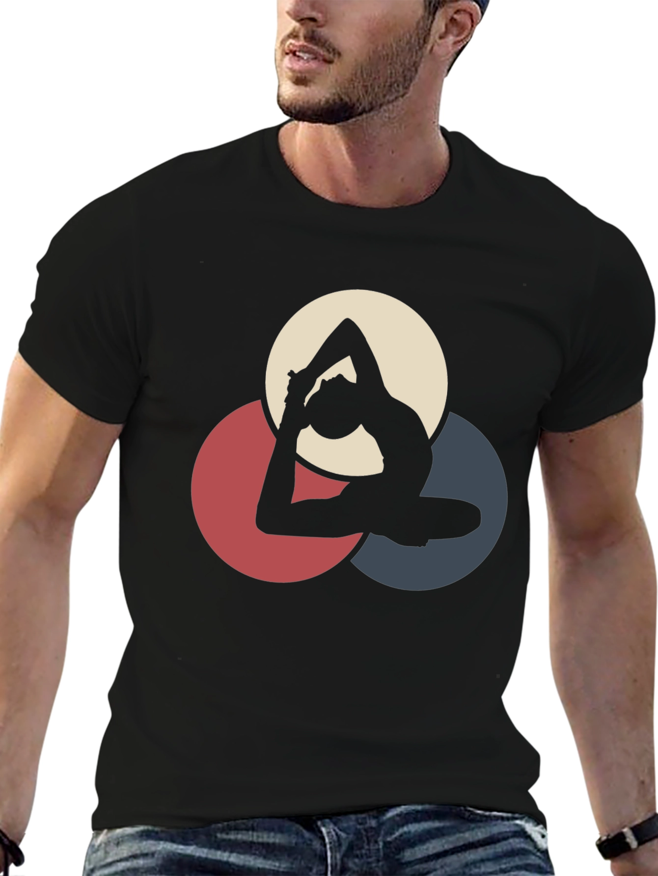 Yoga Pose Graphic Black T-Shirt