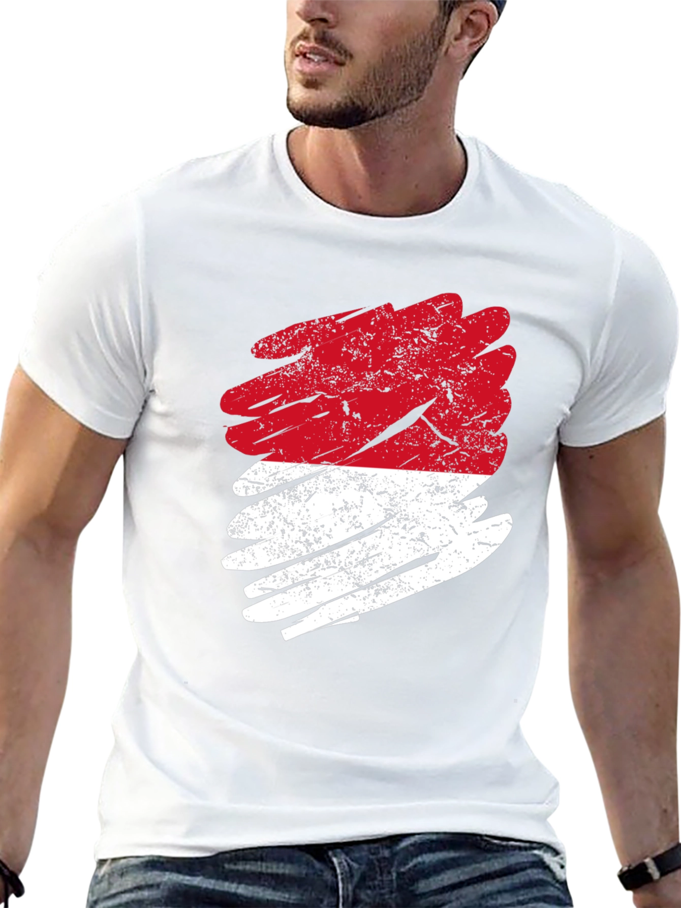 Indonesia Flag Grunge T-Shirt