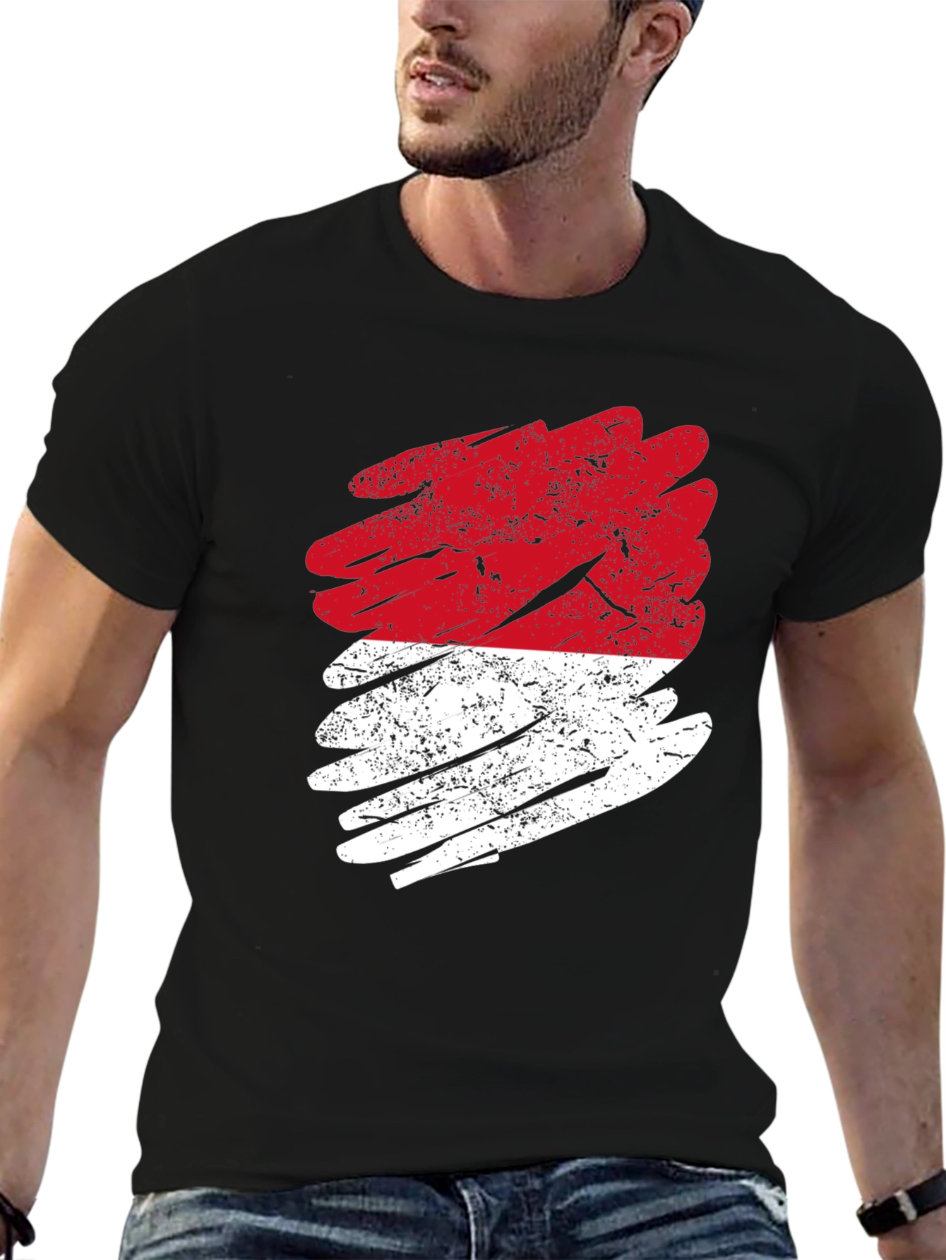 Indonesia Flag Grunge T-Shirt