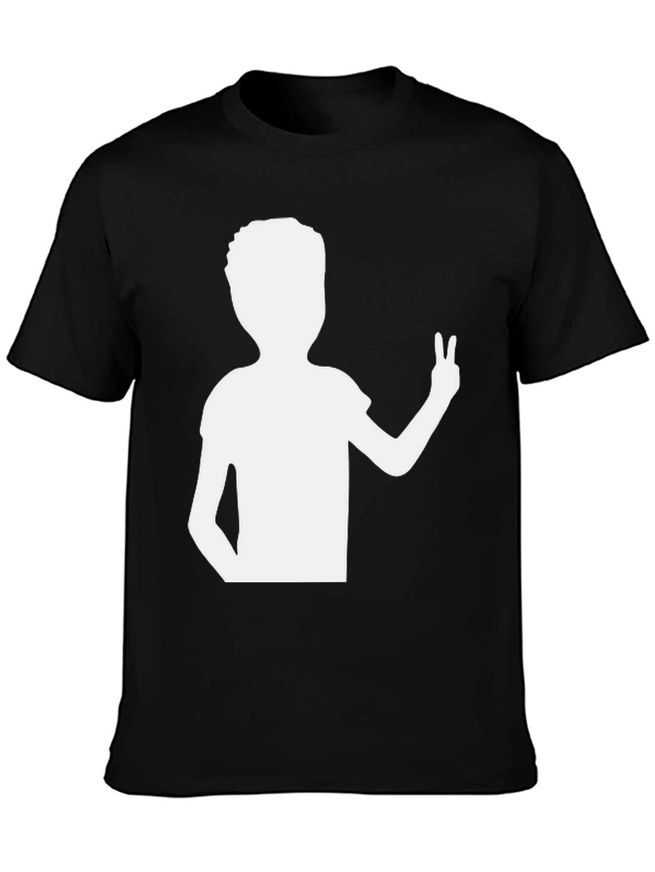 Peace Sign Silhouette Black T-Shirt