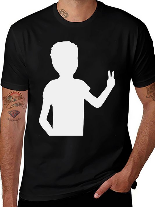 Peace Sign Silhouette Black T-Shirt