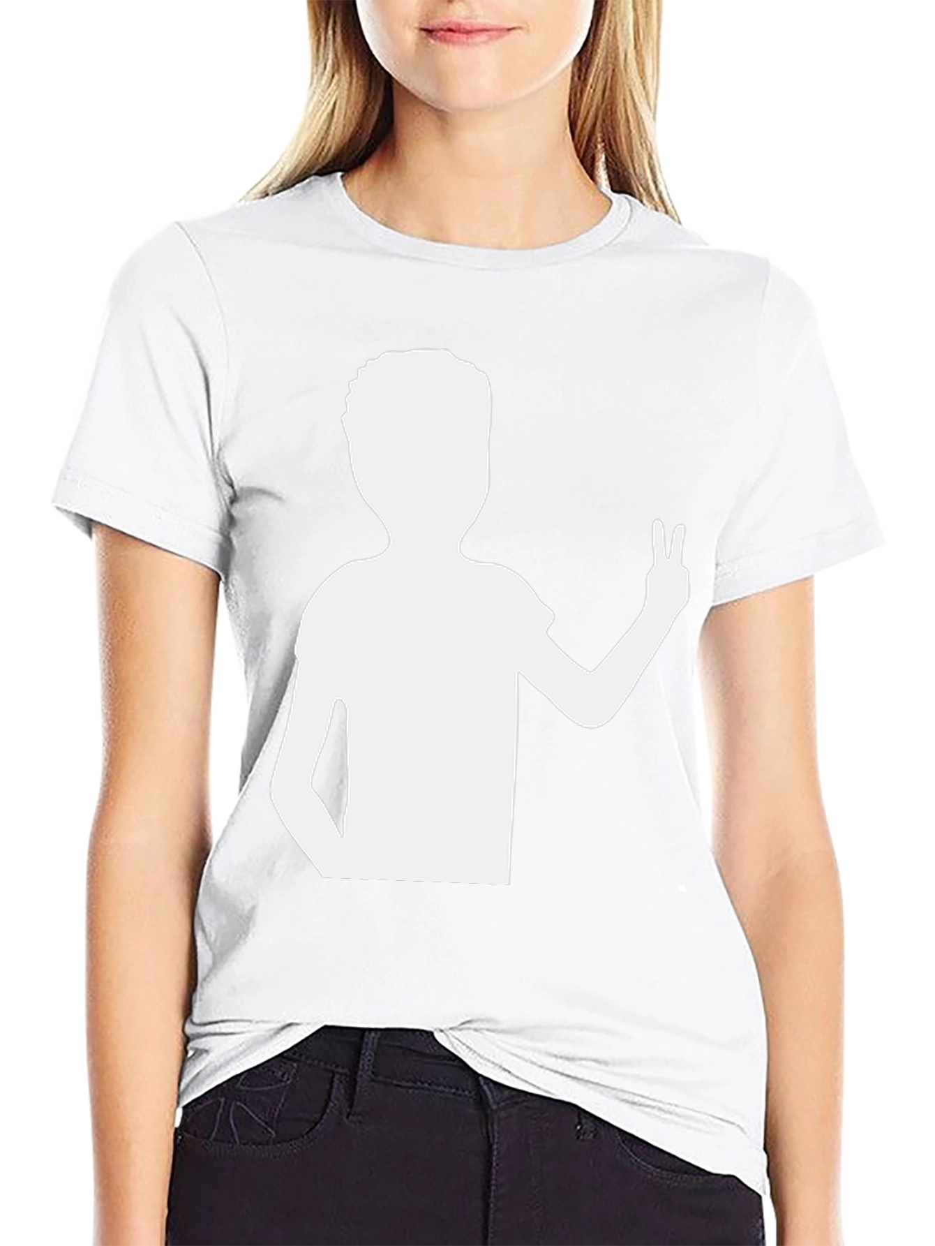 Peace Sign Silhouette Black T-Shirt