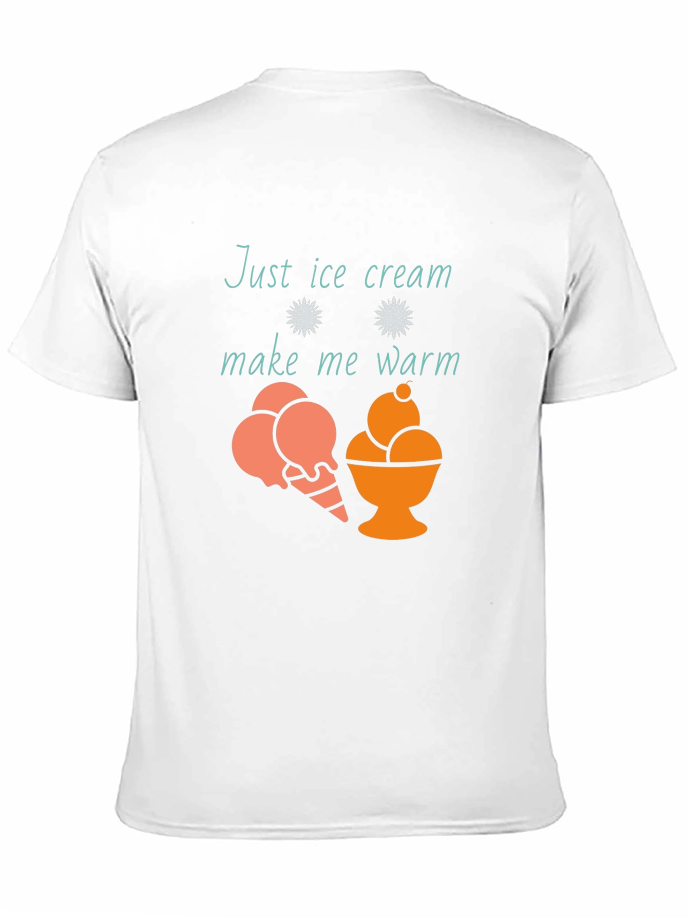 Just Ice Cream Make Me Warm Black T-Shirt