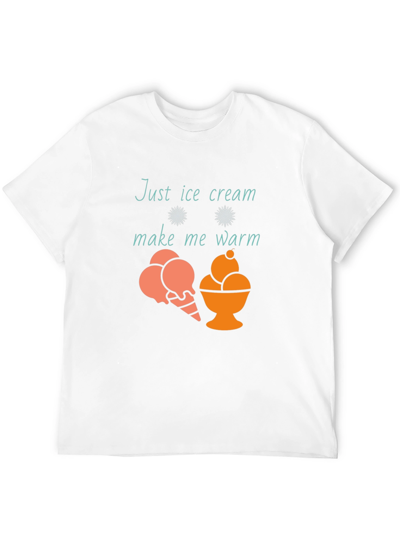 Just Ice Cream Make Me Warm Black T-Shirt