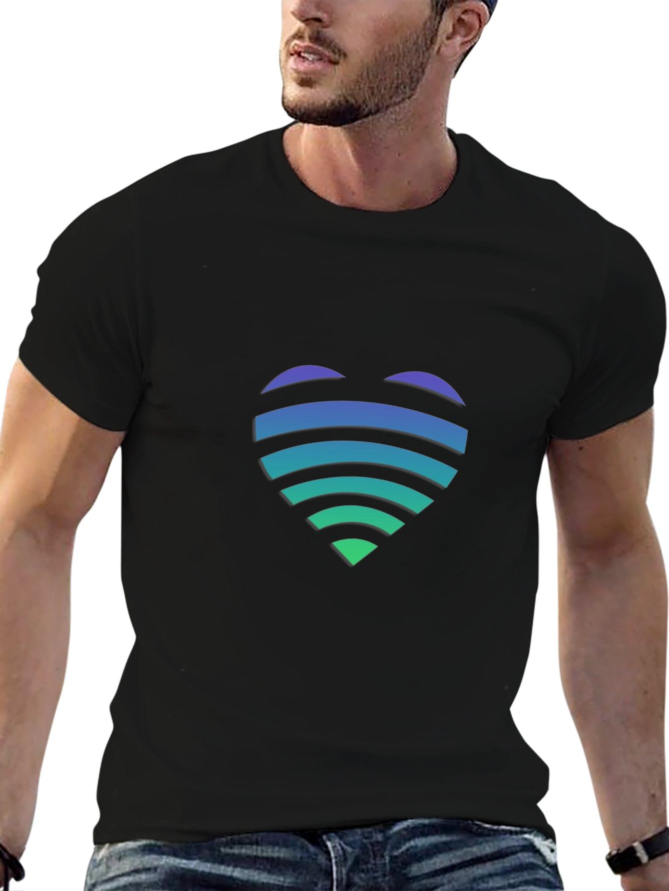 Heartbeat Graphic Black T-Shirt