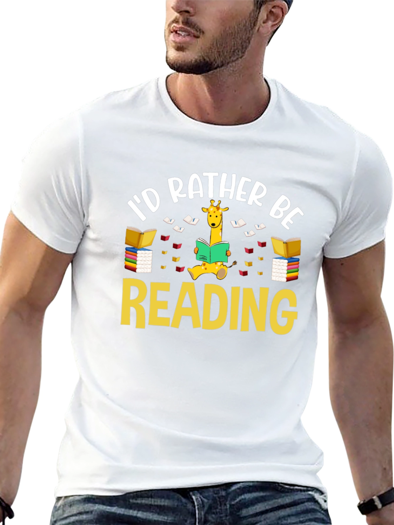 Id Rather Be Reading Giraffe T-Shirt