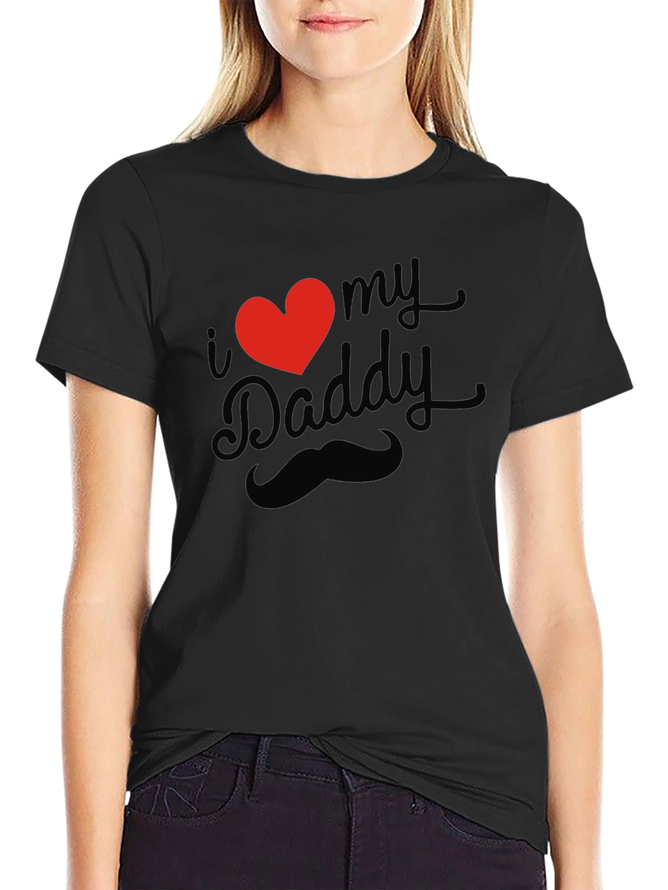 I Heart My Daddy Black T-Shirt