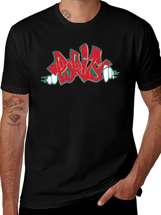 Retro Graffiti Style Graphic Print T-Shirt