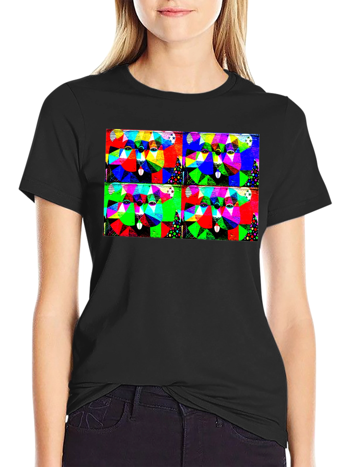 Abstract Geometric Animal T-Shirt
