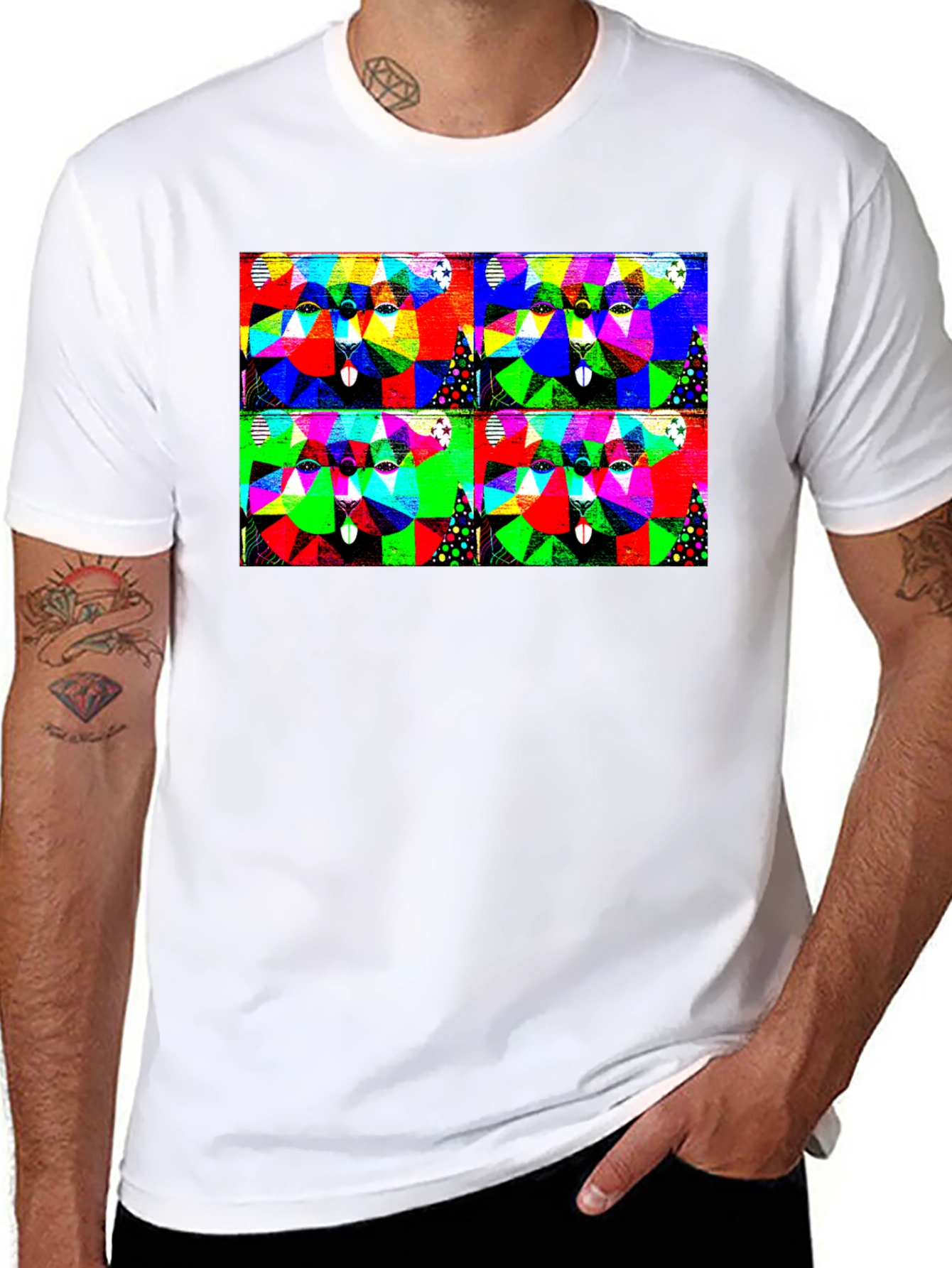 Abstract Geometric Animal T-Shirt