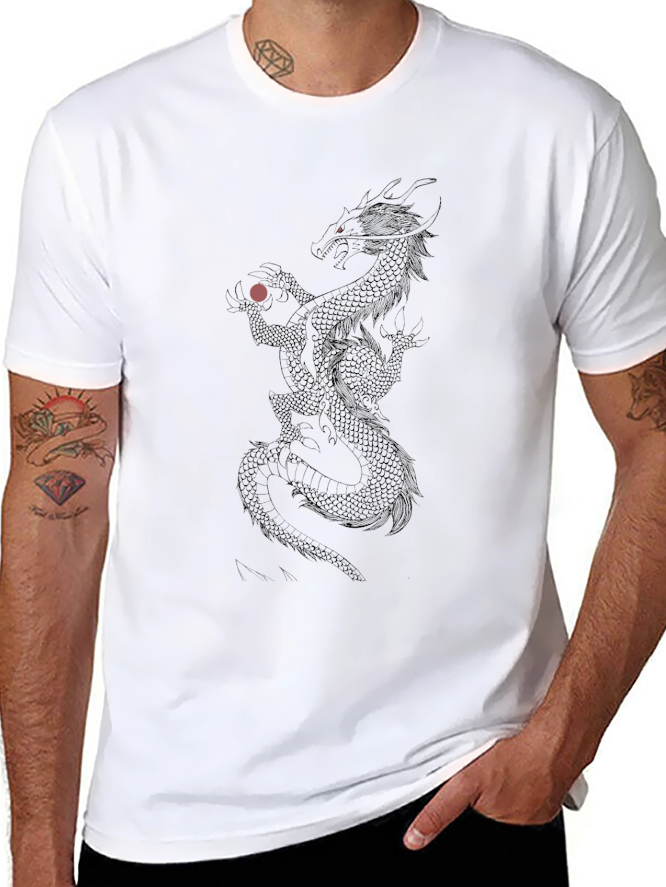 Dragon Graphic Black T-Shirt - Unique Design