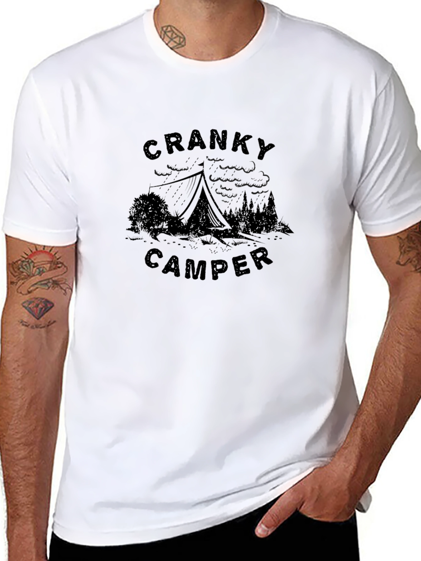 Cranky Camper Graphic T-Shirt - Black