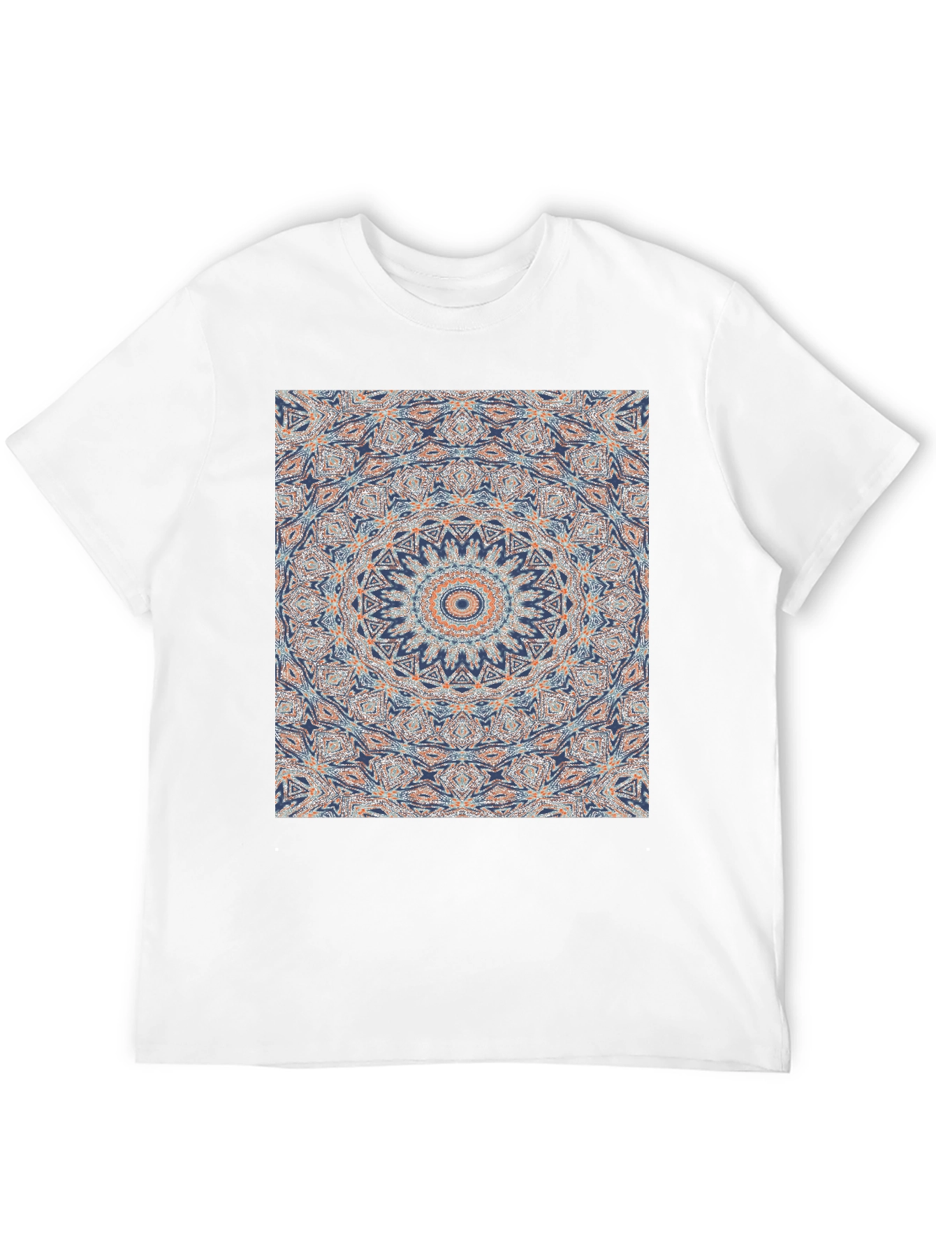 Mandala Print Black Crew Neck T-Shirt