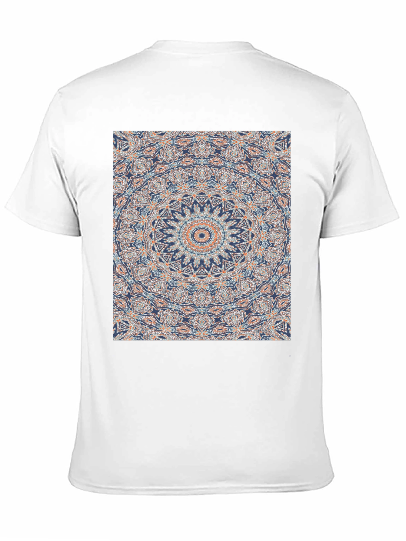 Mandala Print Black Crew Neck T-Shirt