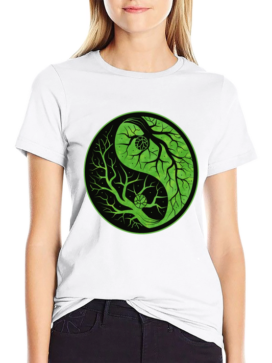 Yin Yang Tree Graphic Tee - Black