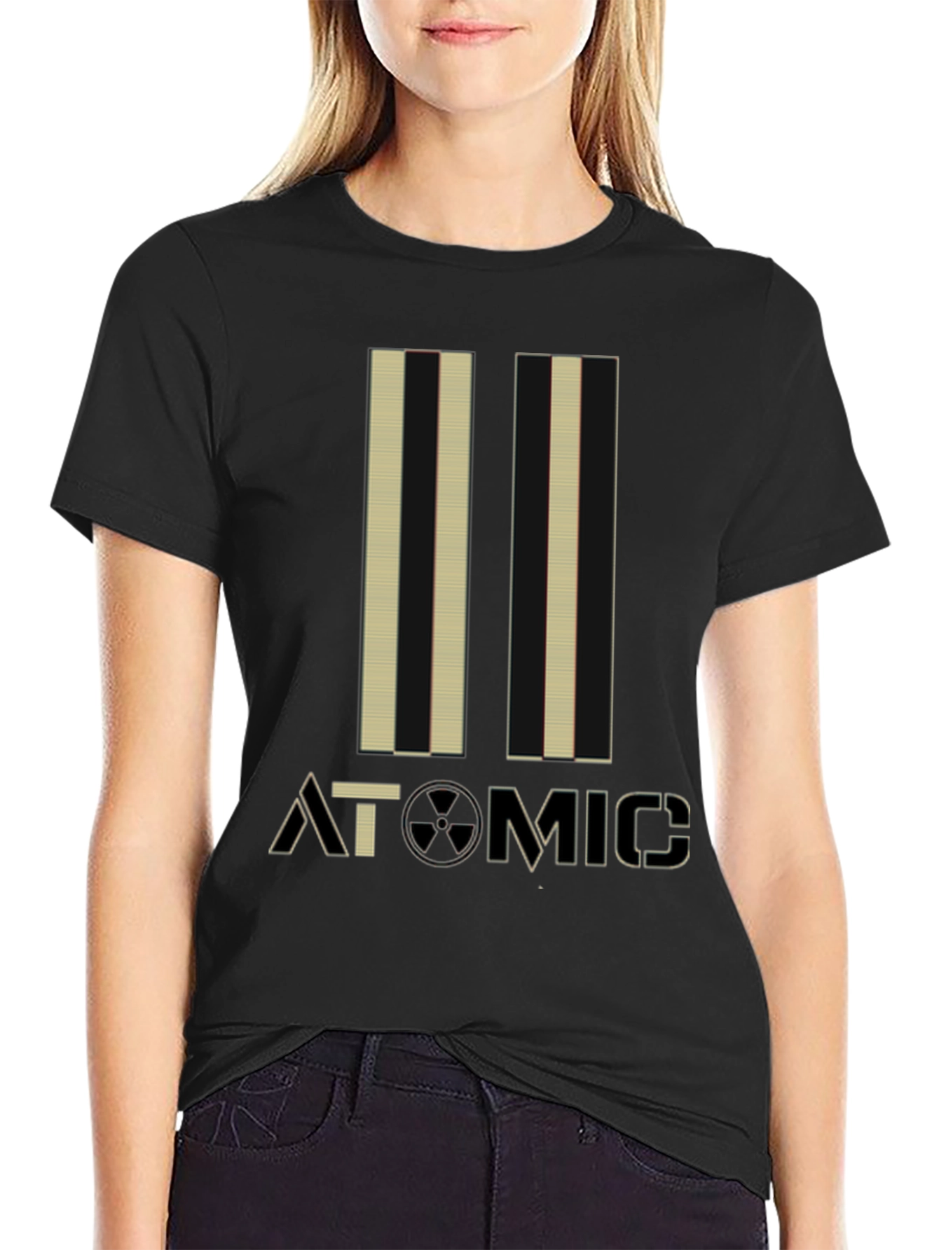 Atomic Graphic Print Black Tee