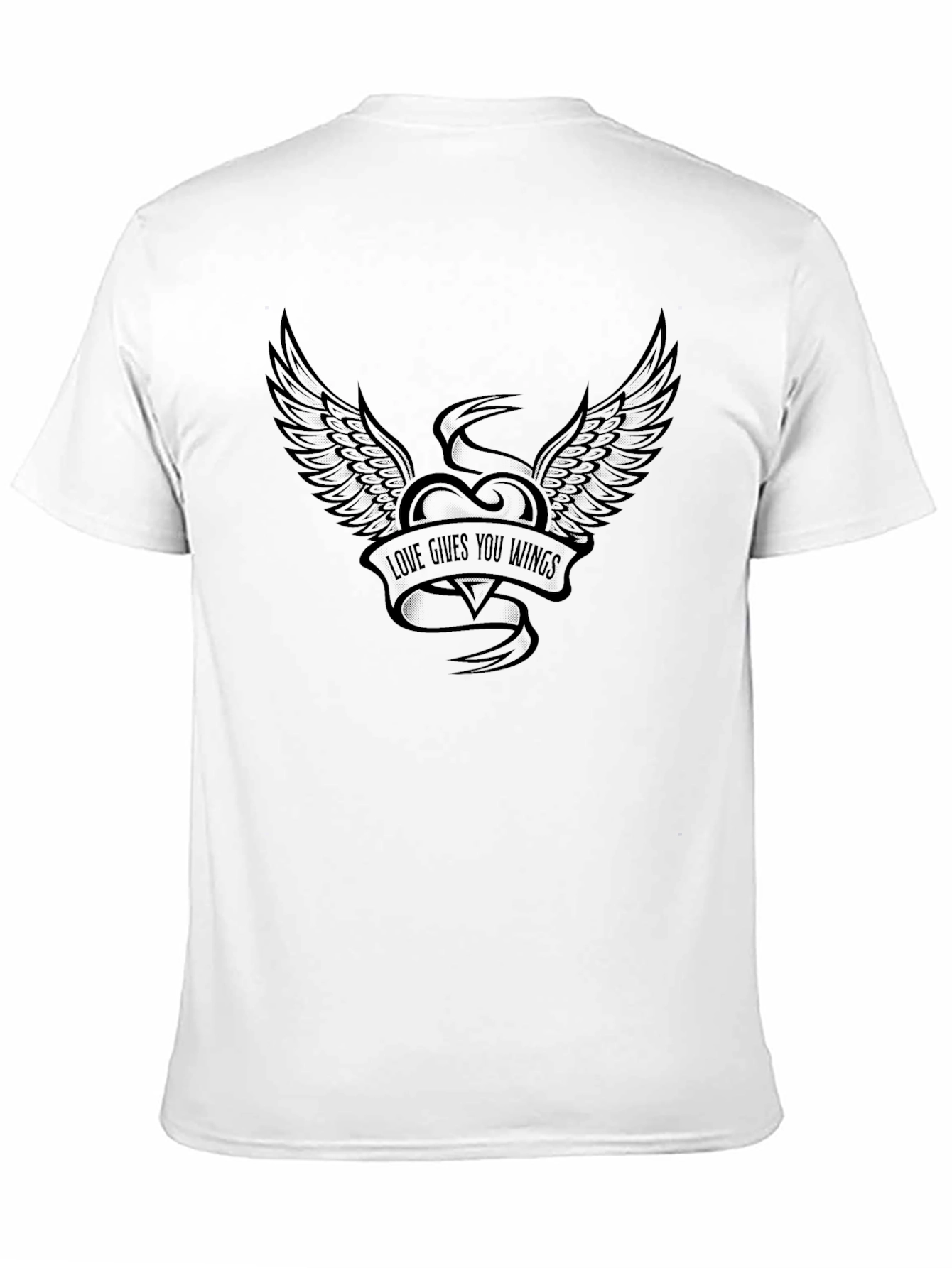 Love Gives You Wings Black Graphic Tee