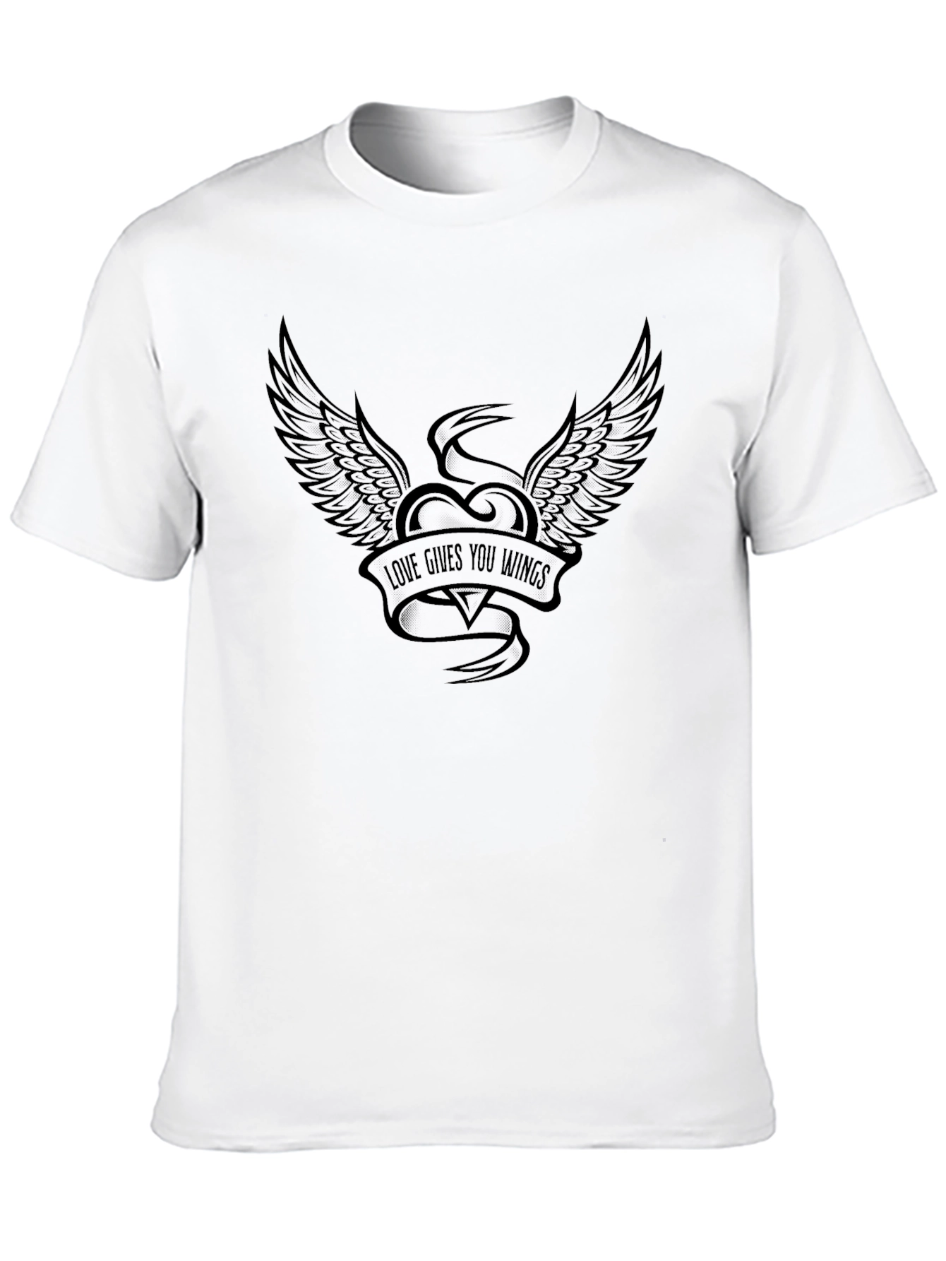 Love Gives You Wings Black Graphic Tee