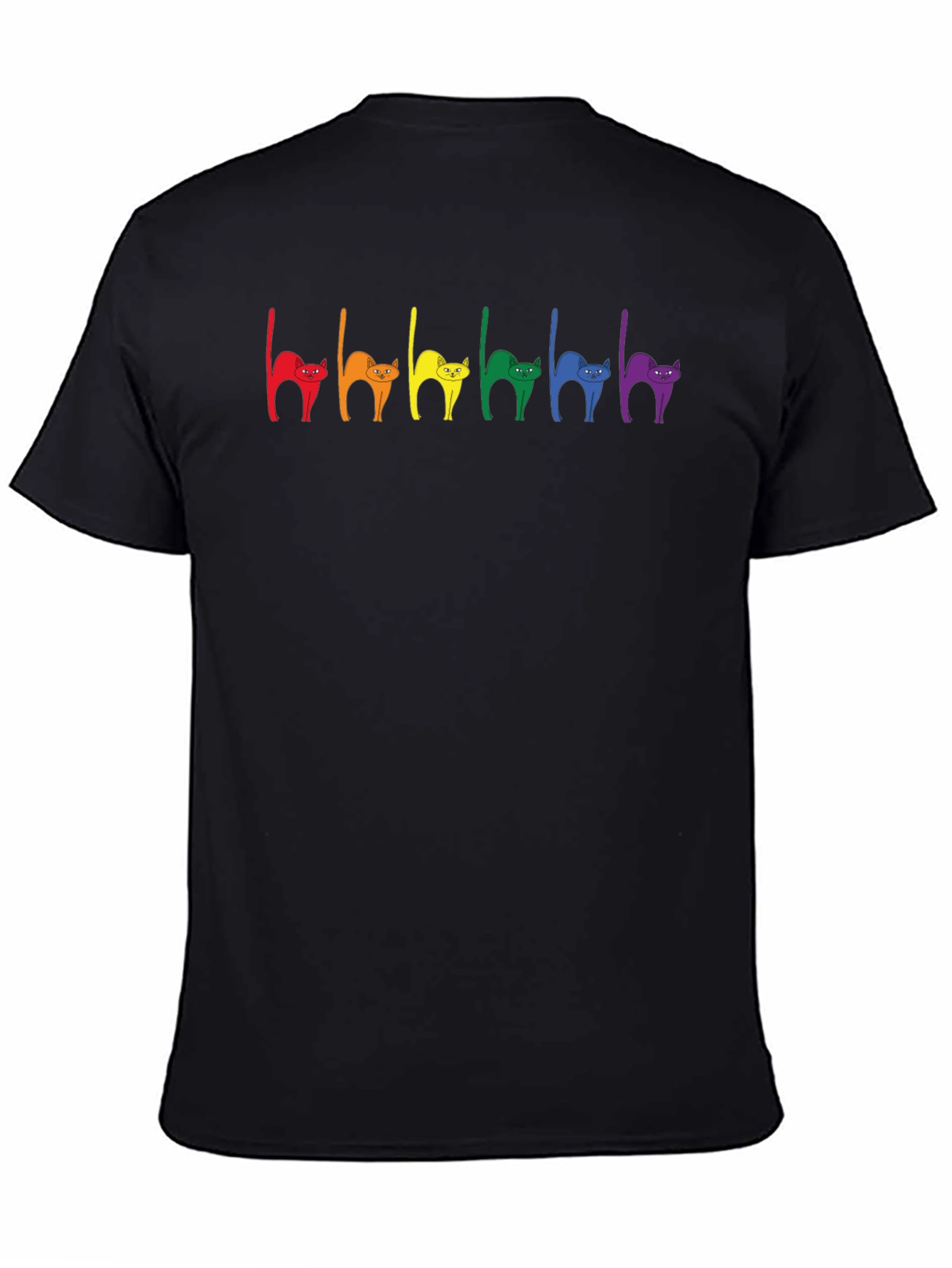 Rainbow Cat Pride T-Shirt - Black