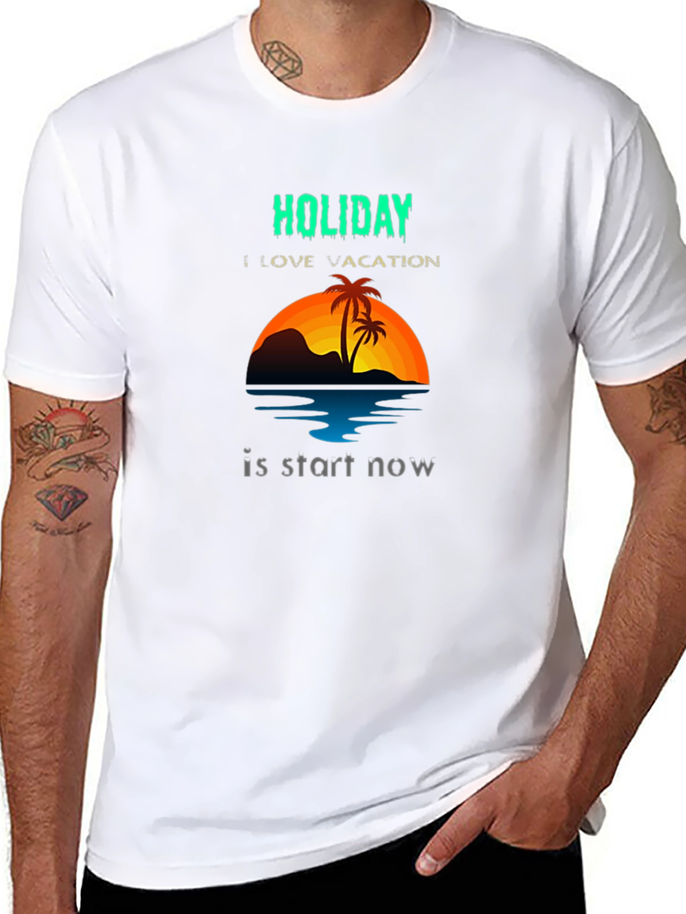 Holiday Vacation Graphic Tee - Tropical Beach