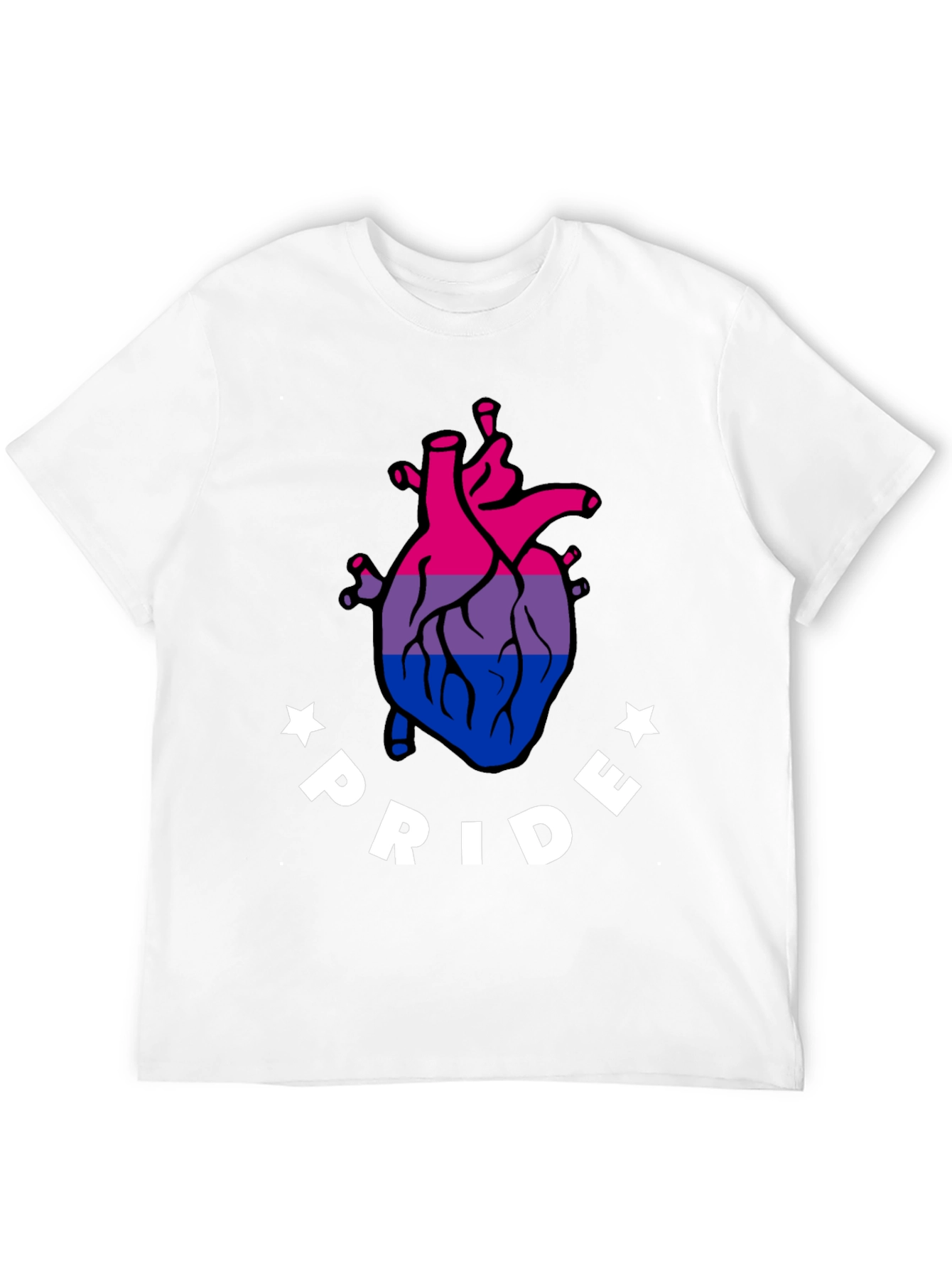 Bisexual Pride Heart Graphic T-Shirt