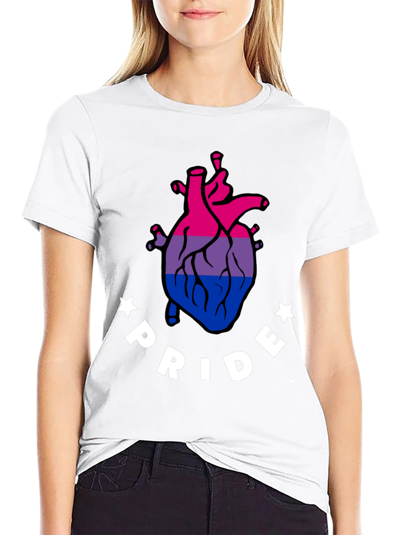 Bisexual Pride Heart Graphic T-Shirt