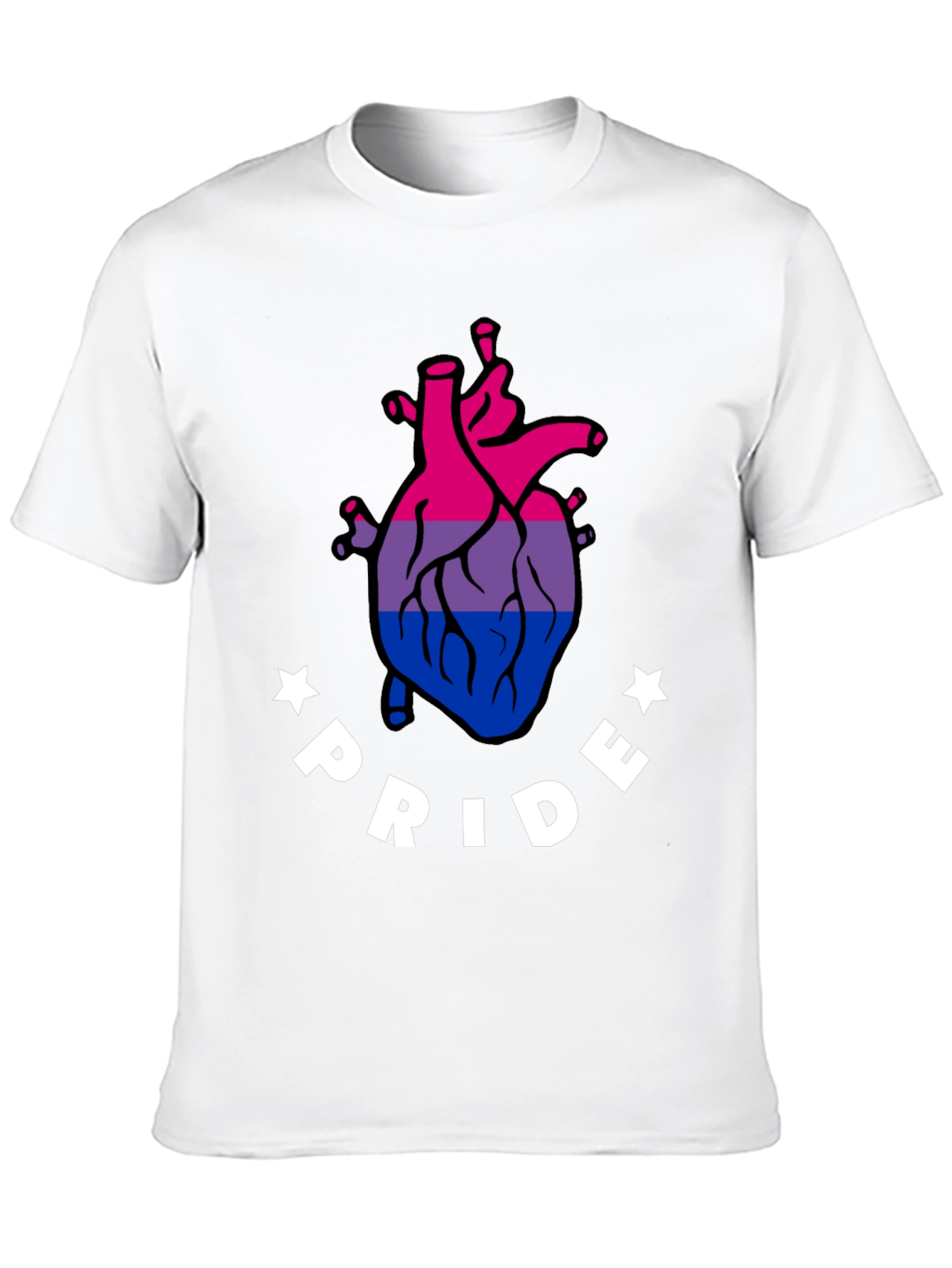 Bisexual Pride Heart Graphic T-Shirt