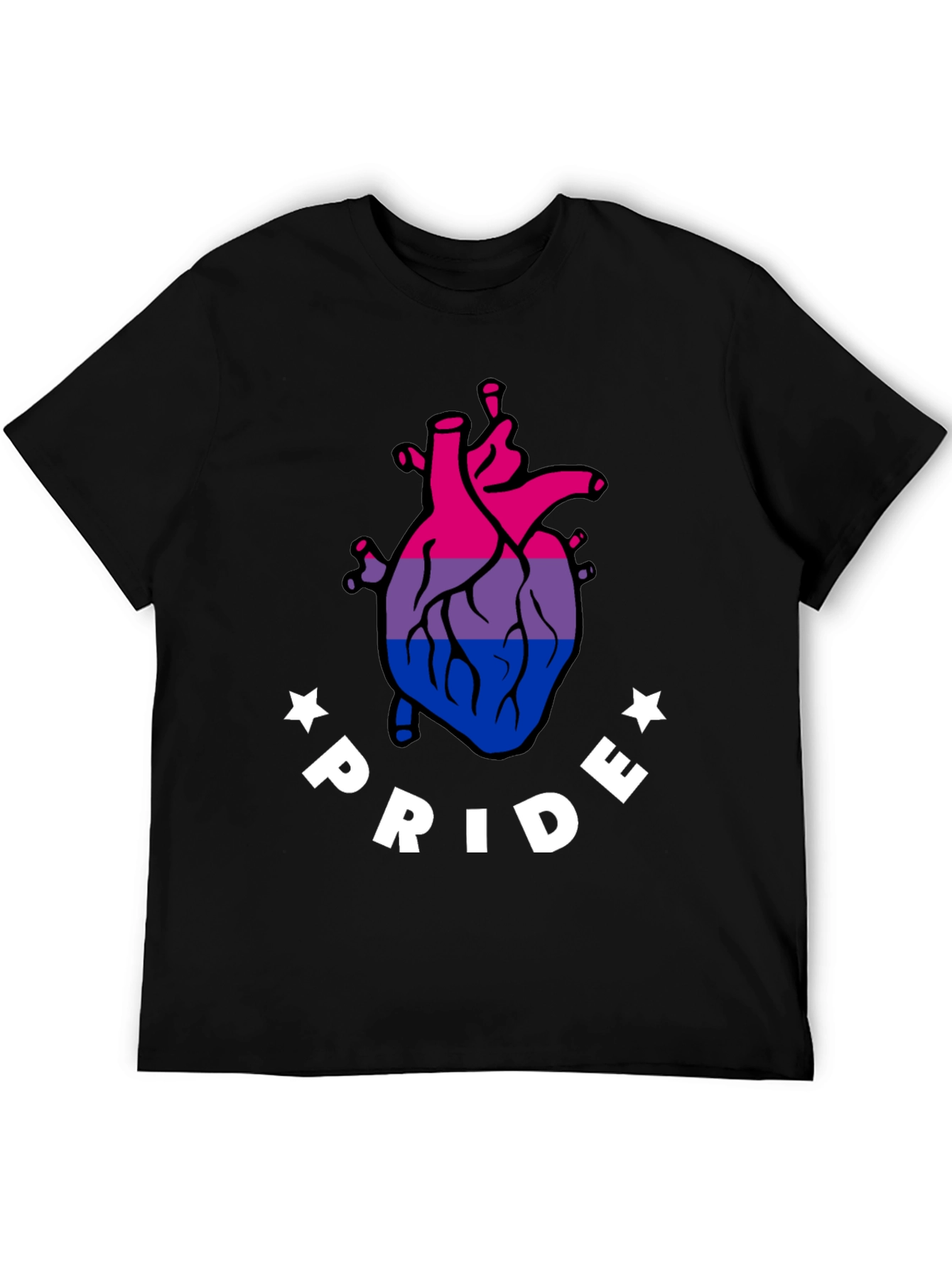 Bisexual Pride Heart Graphic T-Shirt