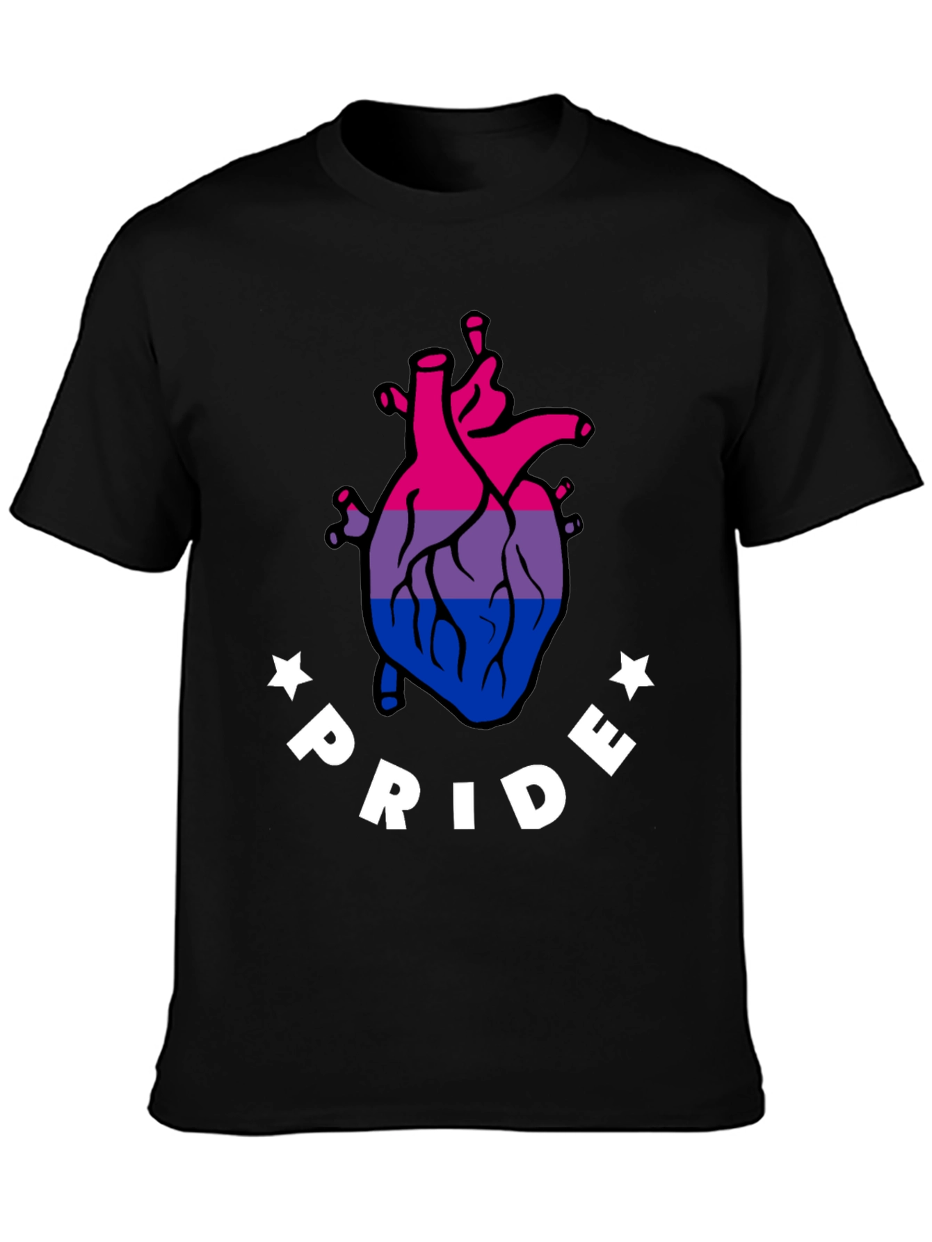Bisexual Pride Heart Graphic T-Shirt