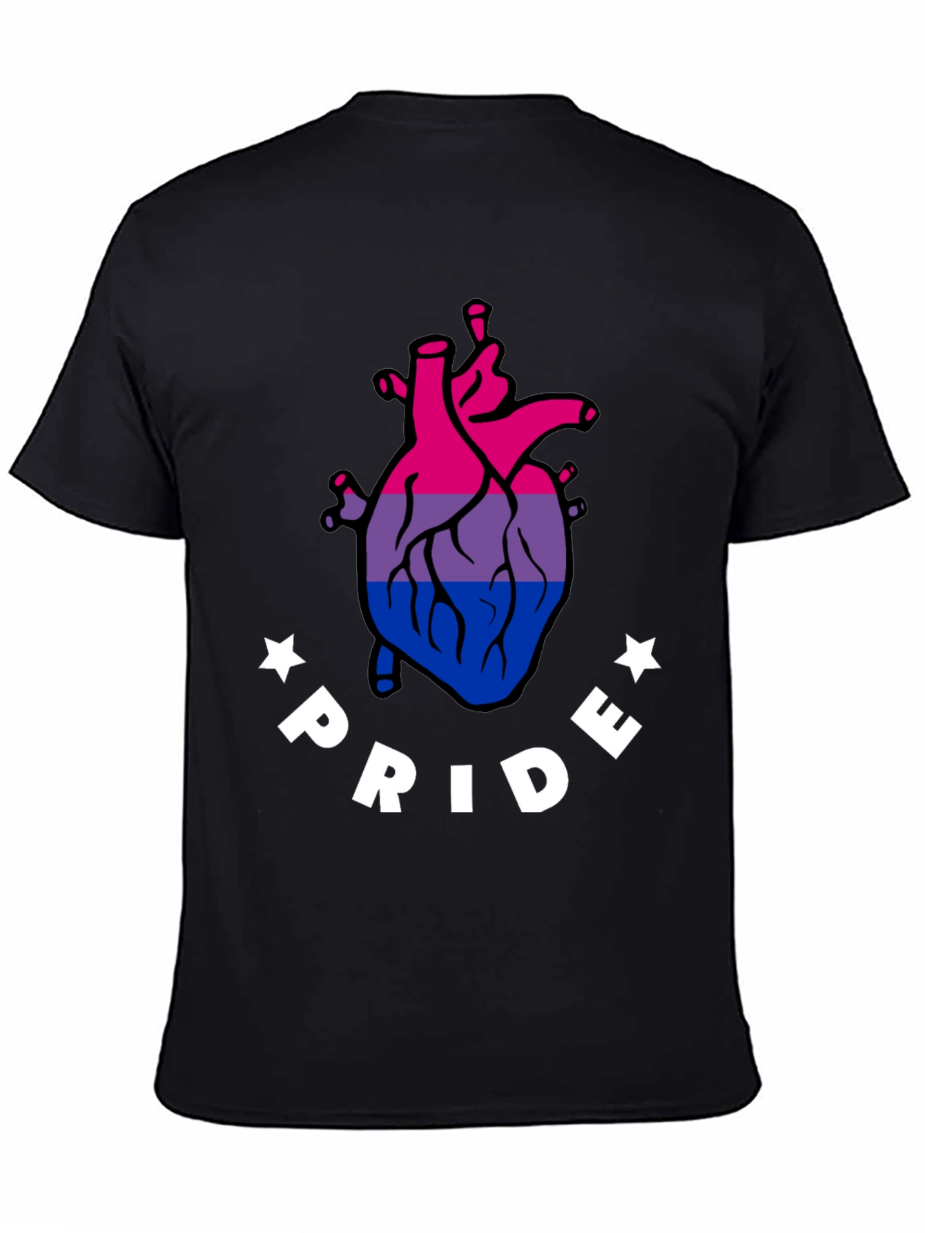 Bisexual Pride Heart Graphic T-Shirt
