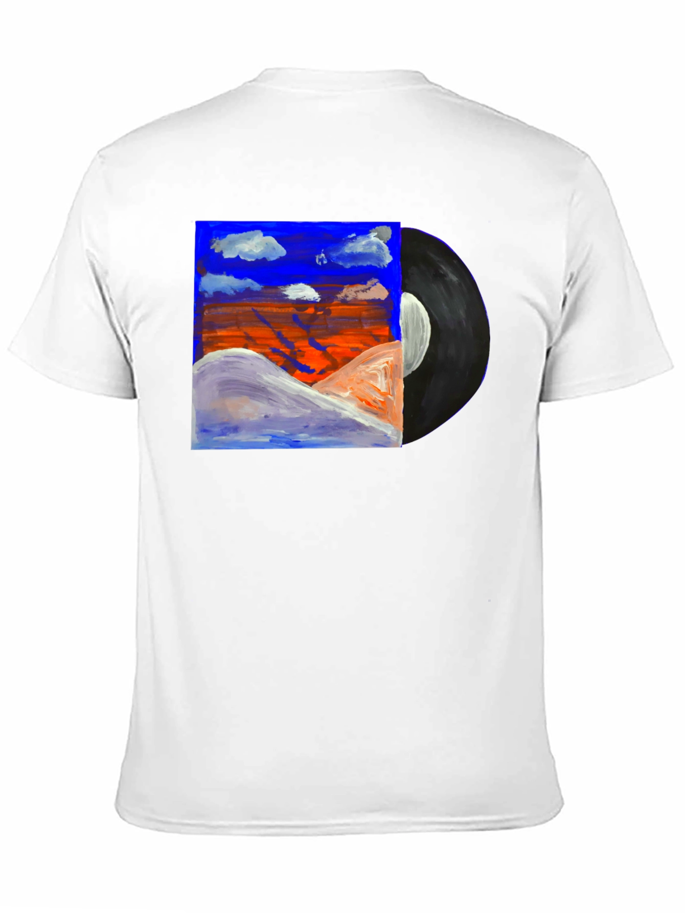 Abstract Art Vinyl Record Black T-Shirt