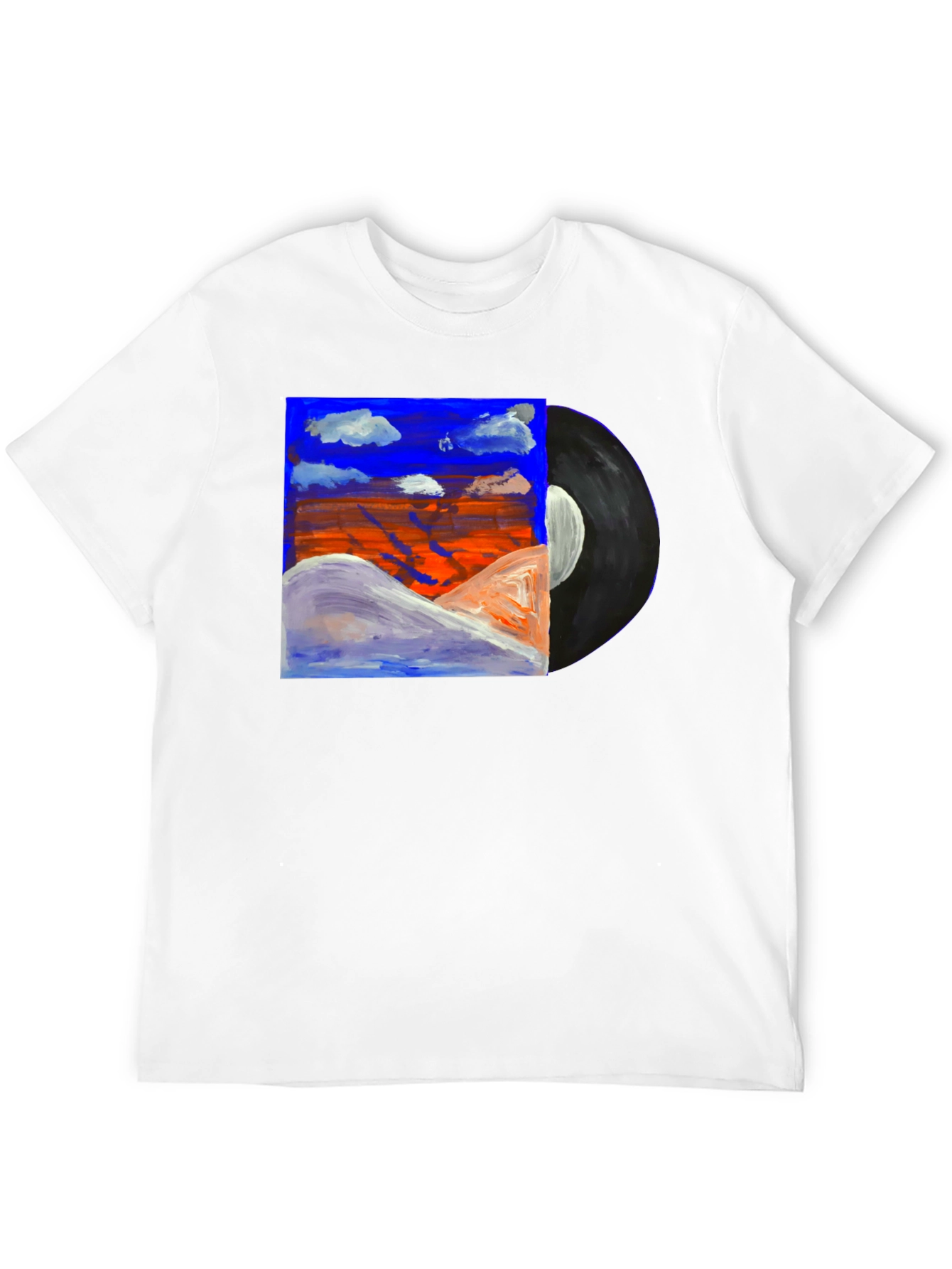 Abstract Art Vinyl Record Black T-Shirt