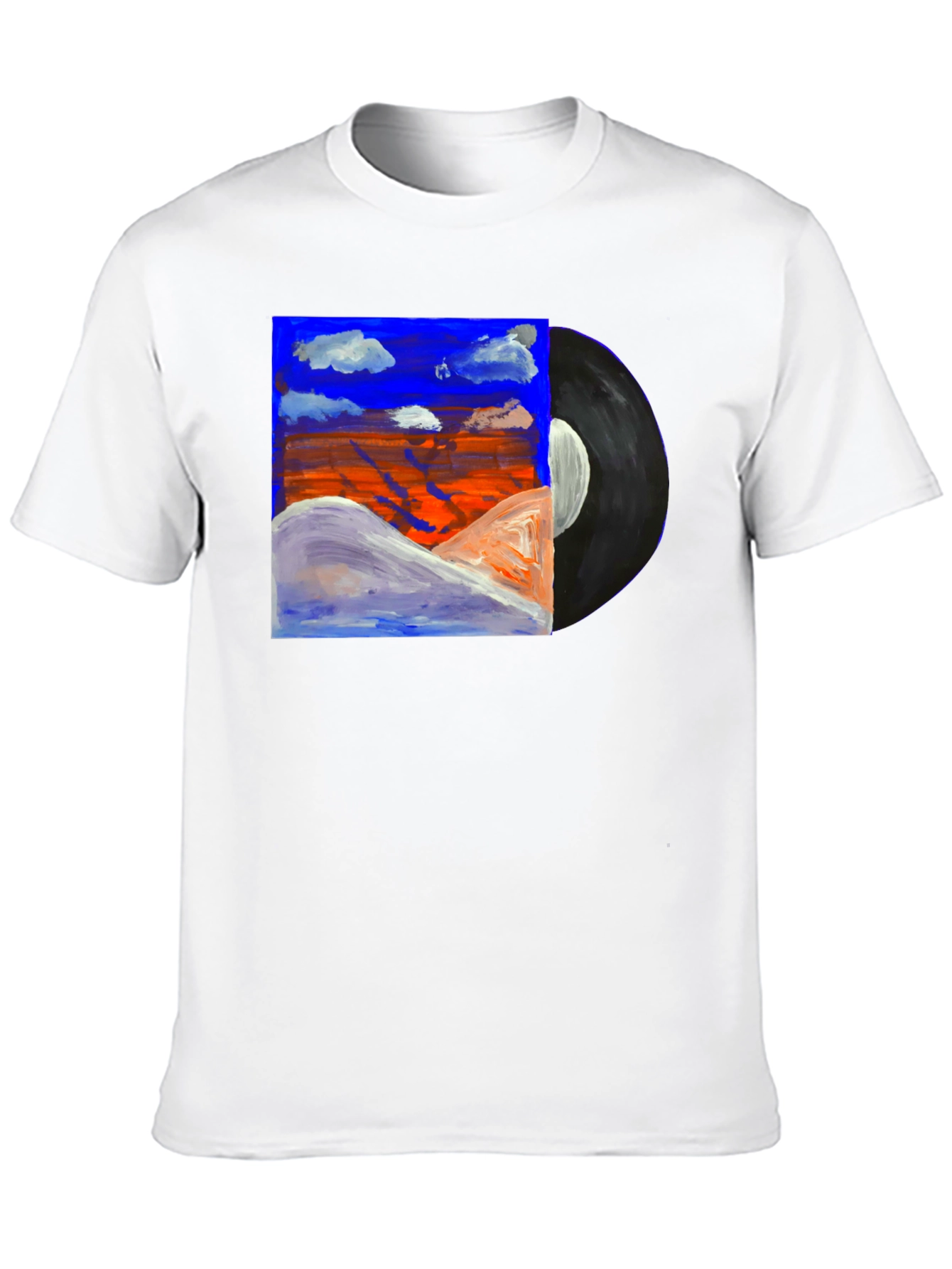 Abstract Art Vinyl Record Black T-Shirt