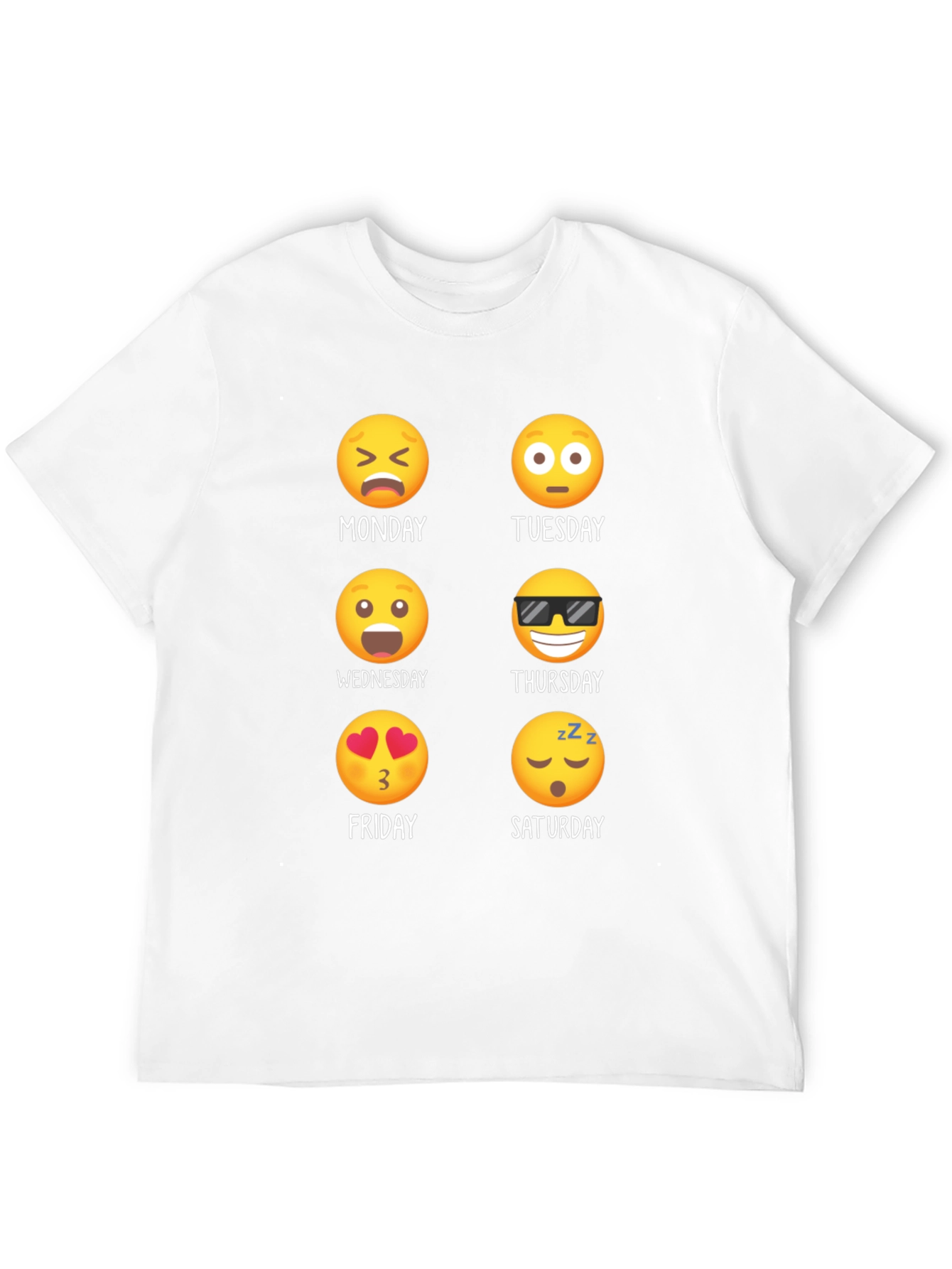 Emoji Days of the Week Black T-Shirt