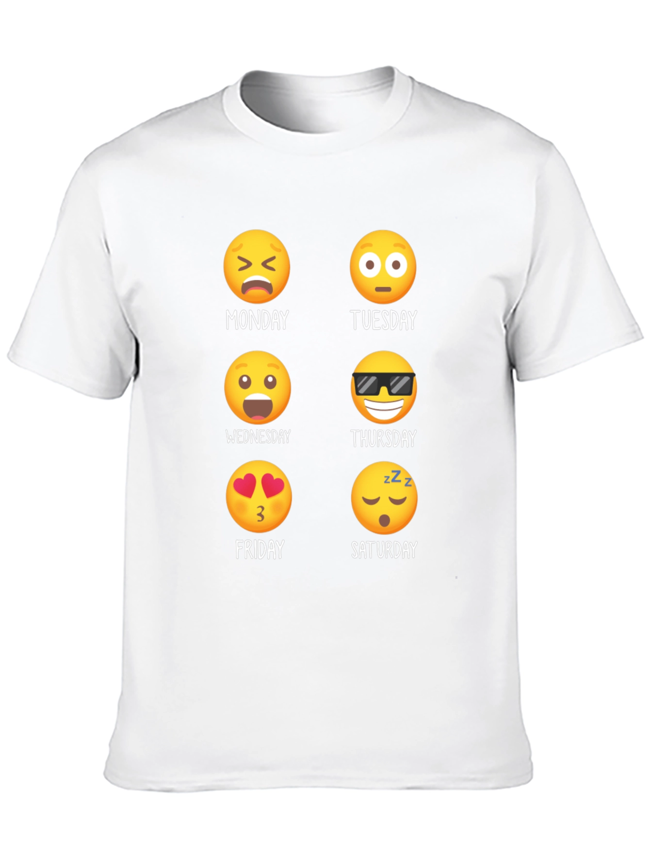 Emoji Days of the Week Black T-Shirt