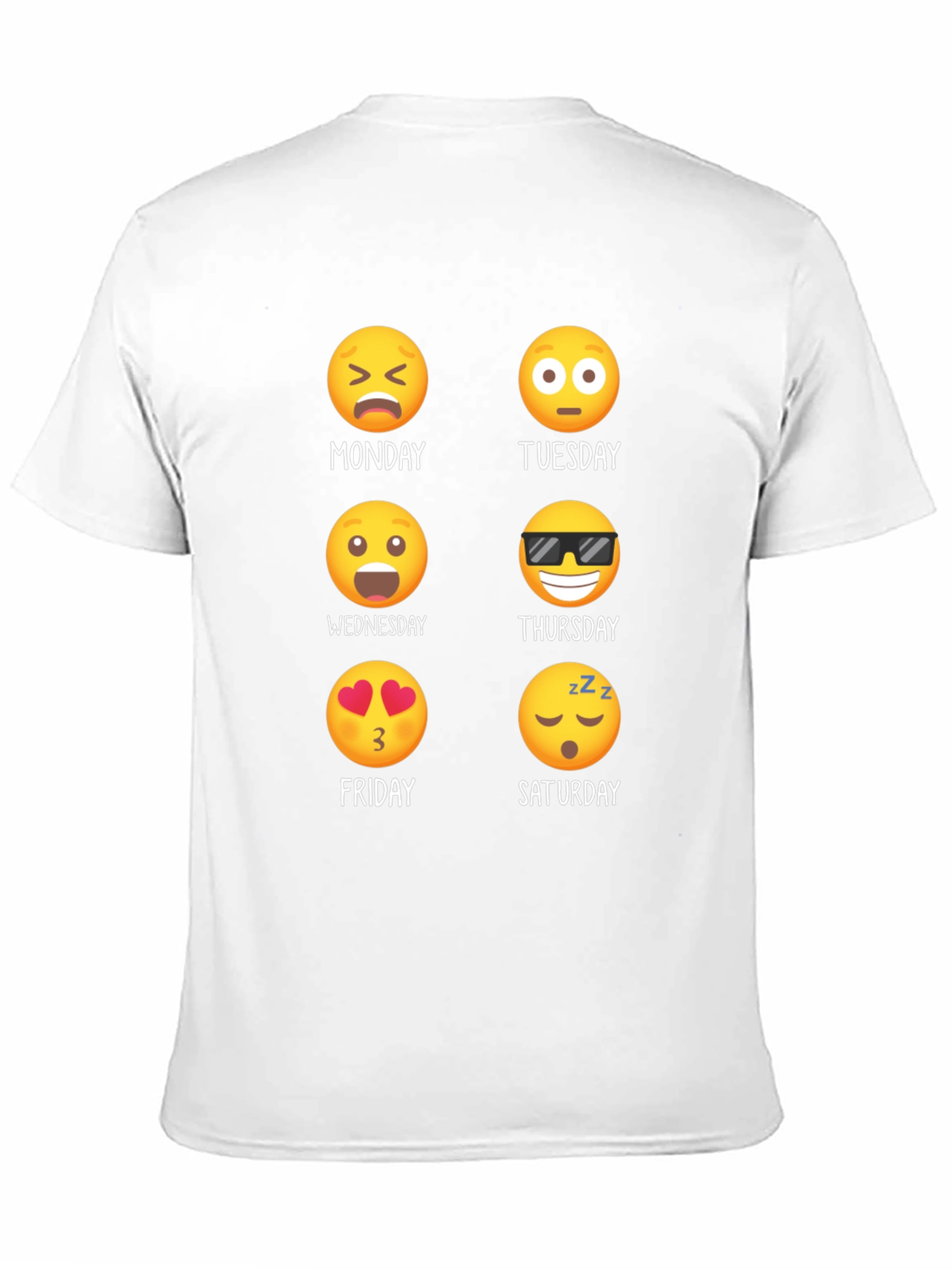 Emoji Days of the Week Black T-Shirt