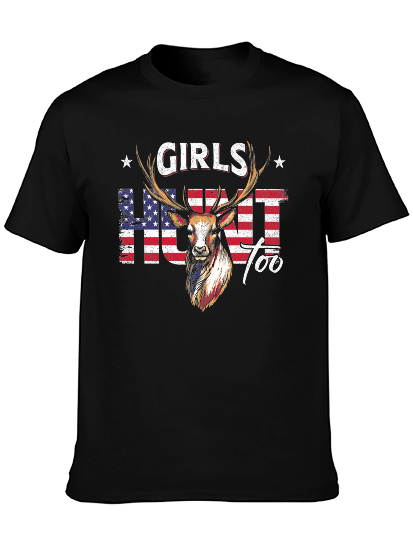 Girls Hunt Too Deer Graphic T-Shirt