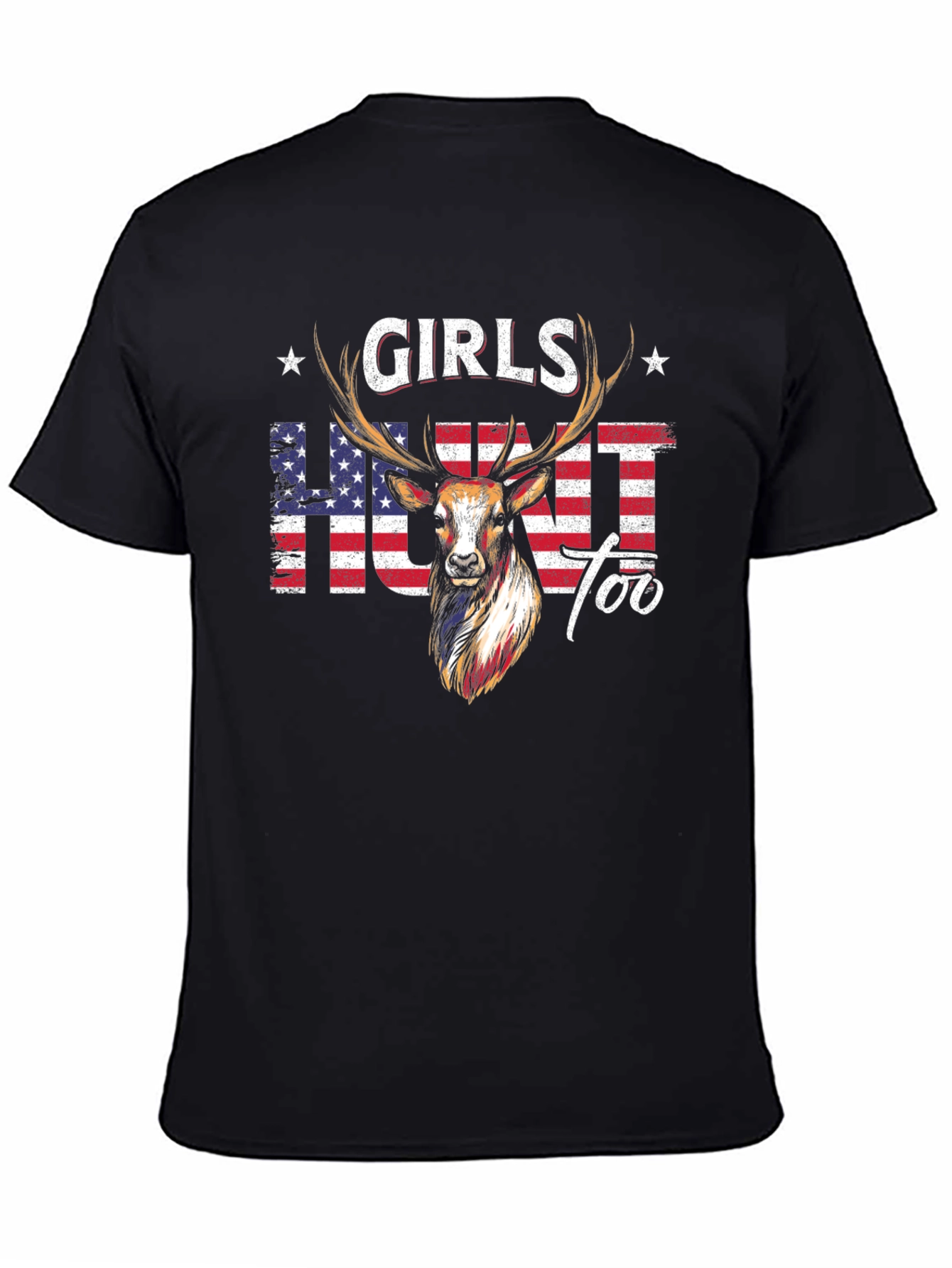 Girls Hunt Too Deer Graphic T-Shirt