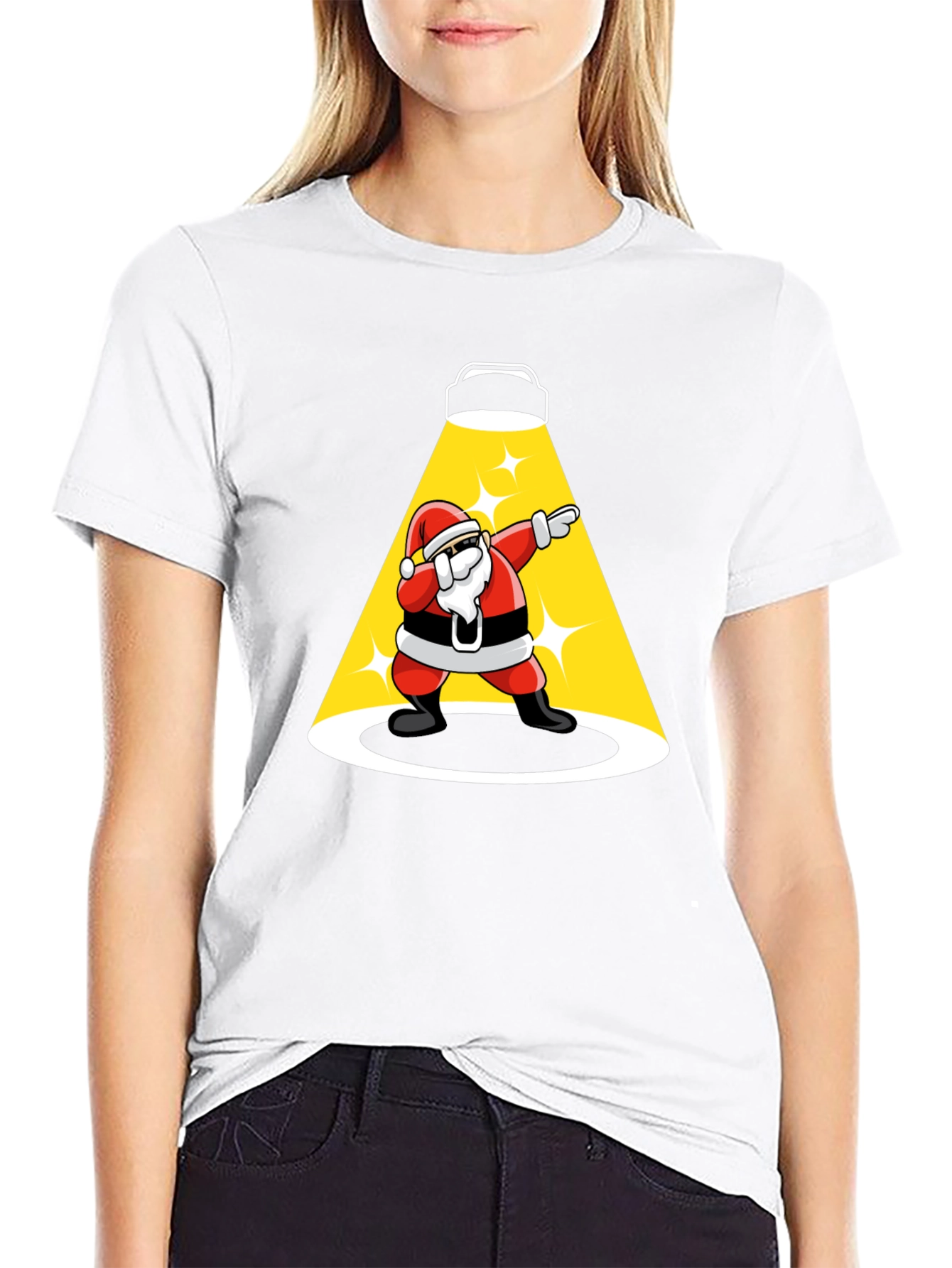Santa Dabbing Spotlight Graphic T-Shirt