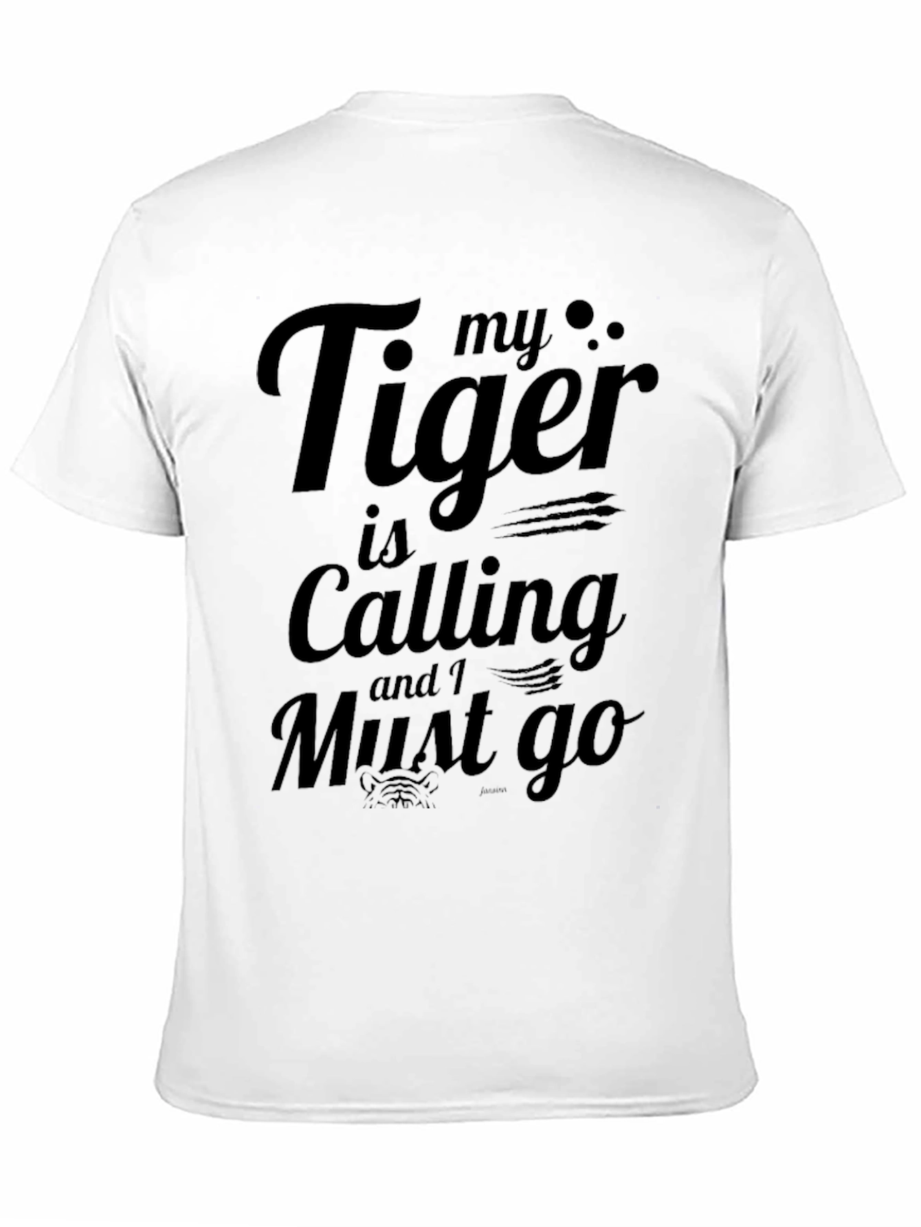 My Tiger is Calling Black Graphic T-Shirt