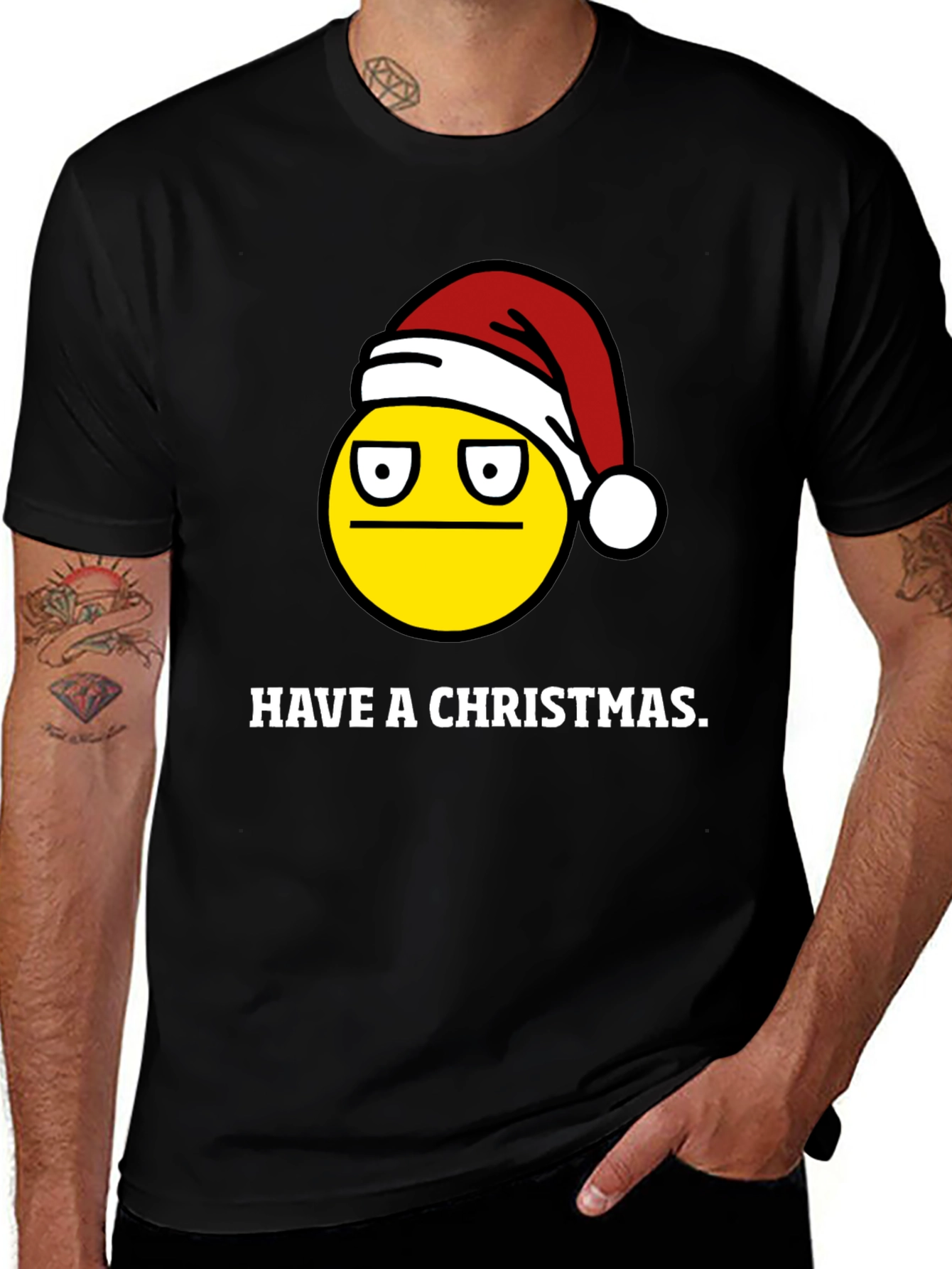 Grumpy Christmas Emoji T-Shirt - Holiday Humor