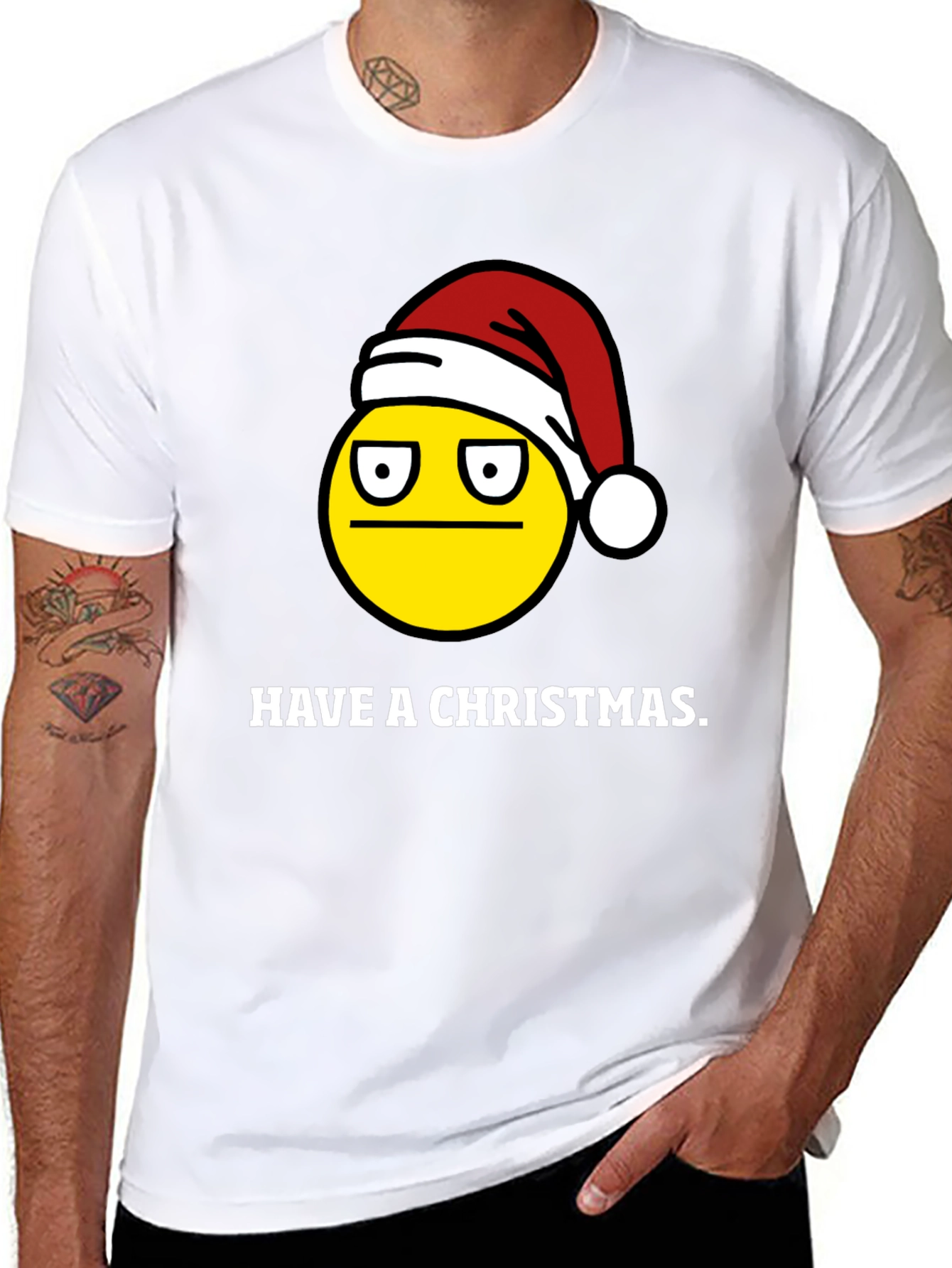Grumpy Christmas Emoji T-Shirt - Holiday Humor